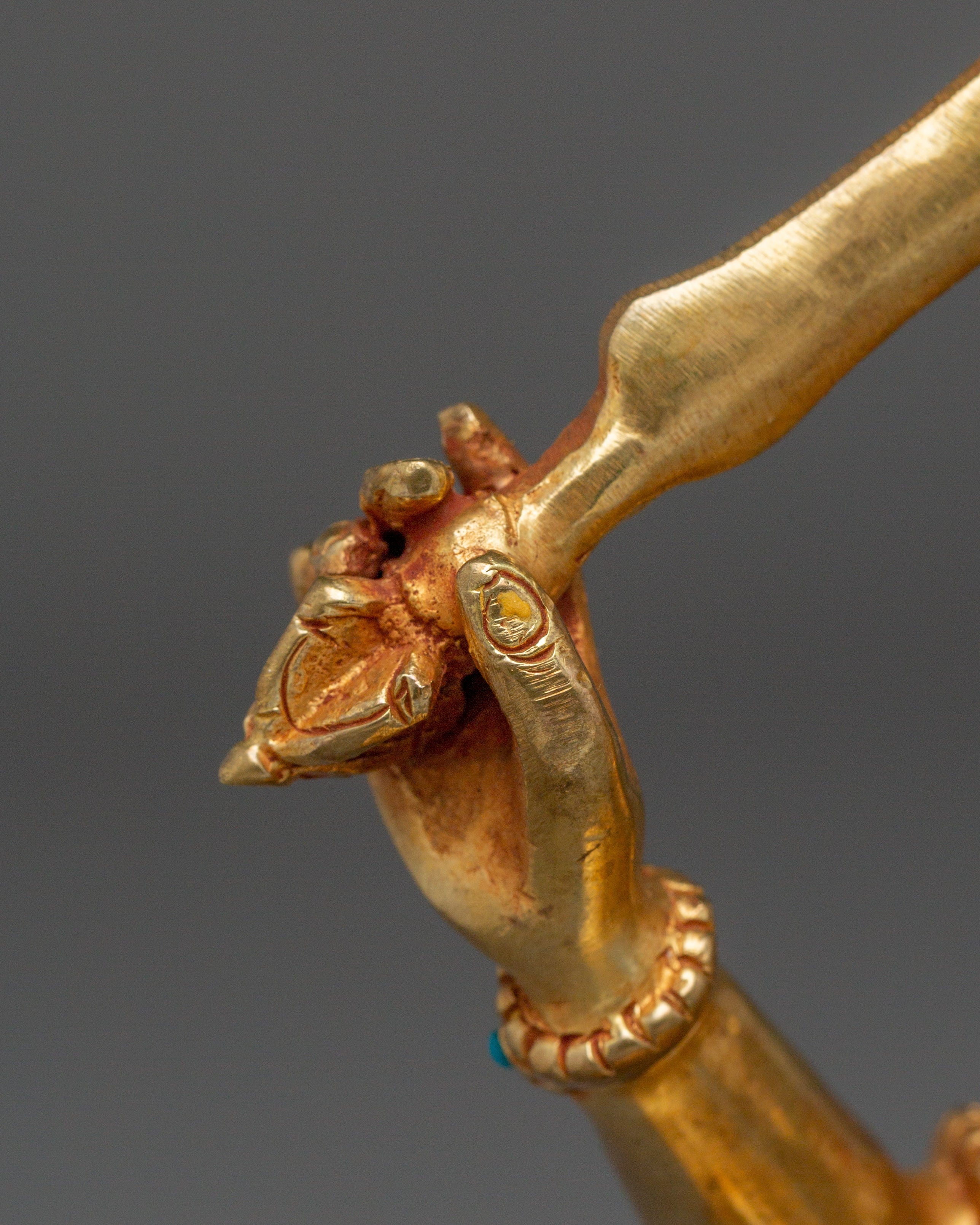 Handcrafted Manjushri Buddhist Copper Artwork | Sacred Deity for Meditation Growth