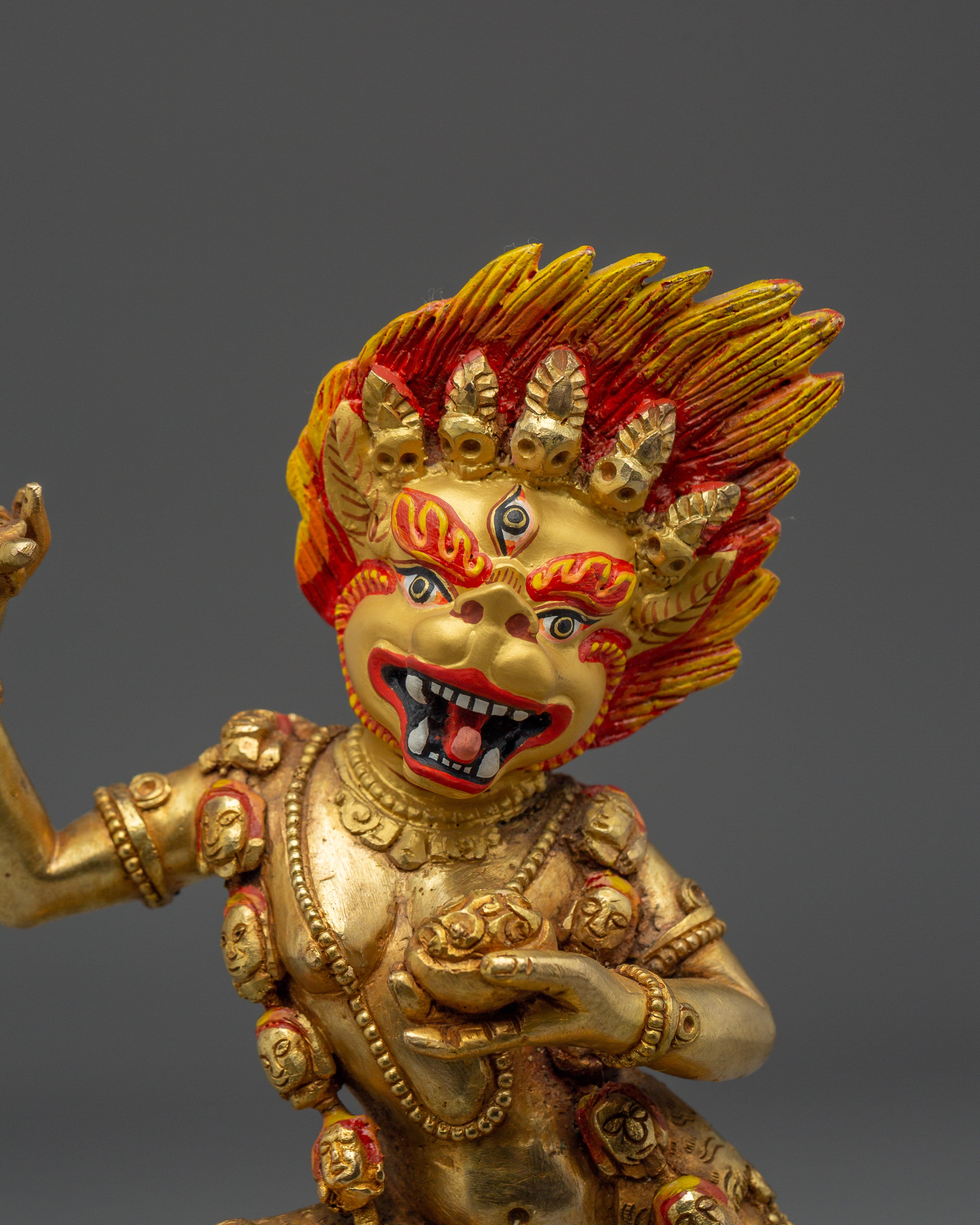 Fierce Simhamukha Statue | Lion-Headed Deity Artwork