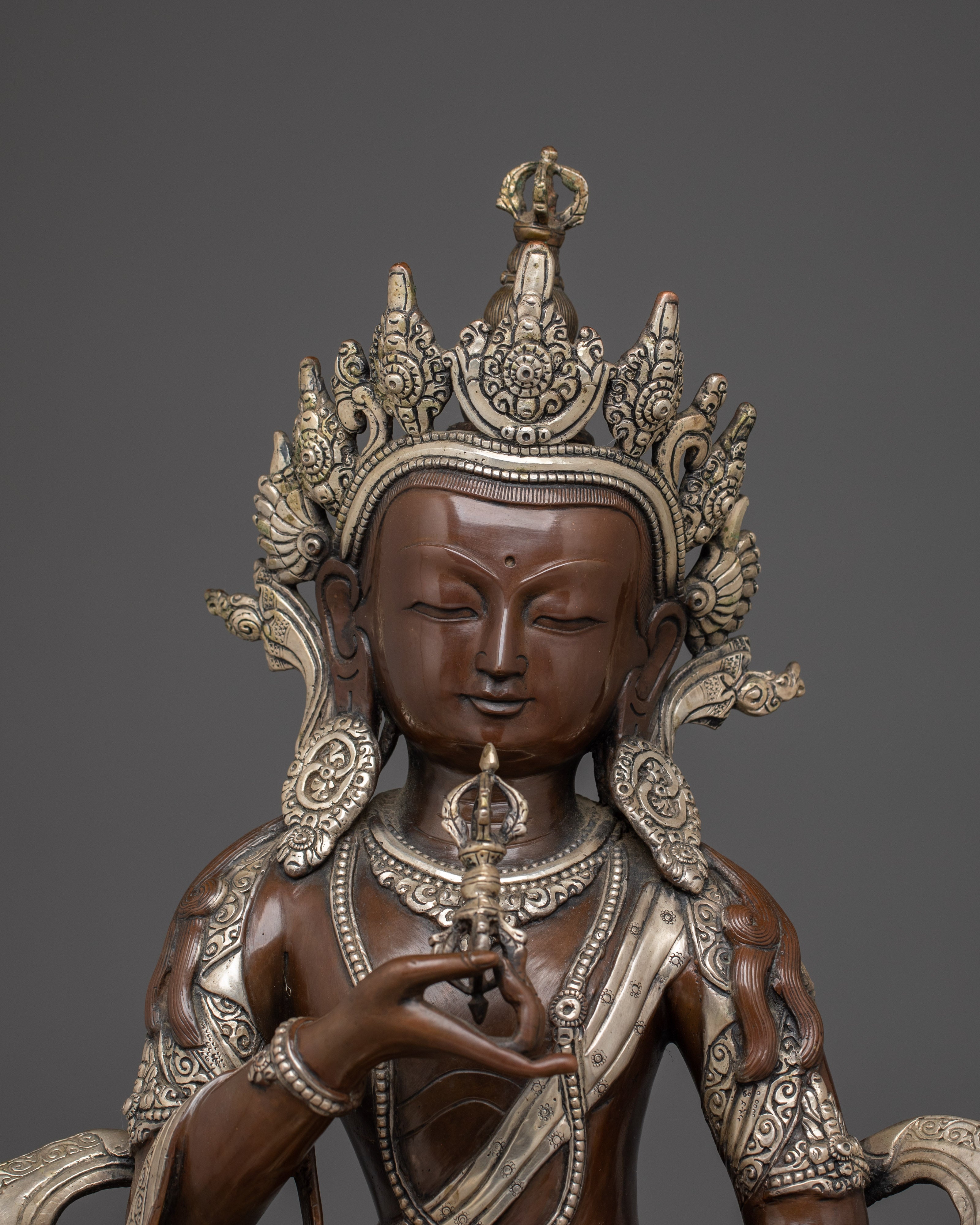 Oxidized Dorje Sempa Statue | Vajrasattva - Tibetan Purification Deity