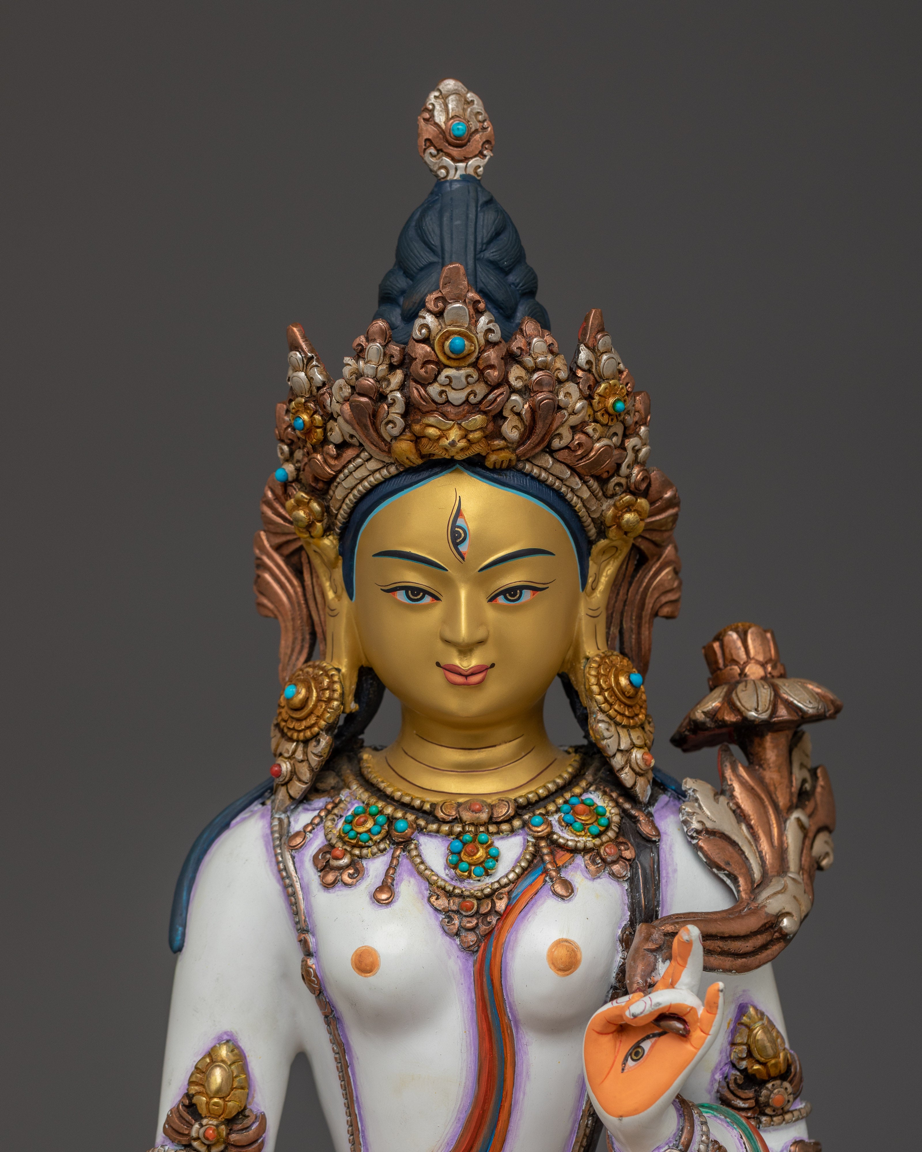 Himalayan Handcrafted White Tara Statue | Buddhist Decor Statue