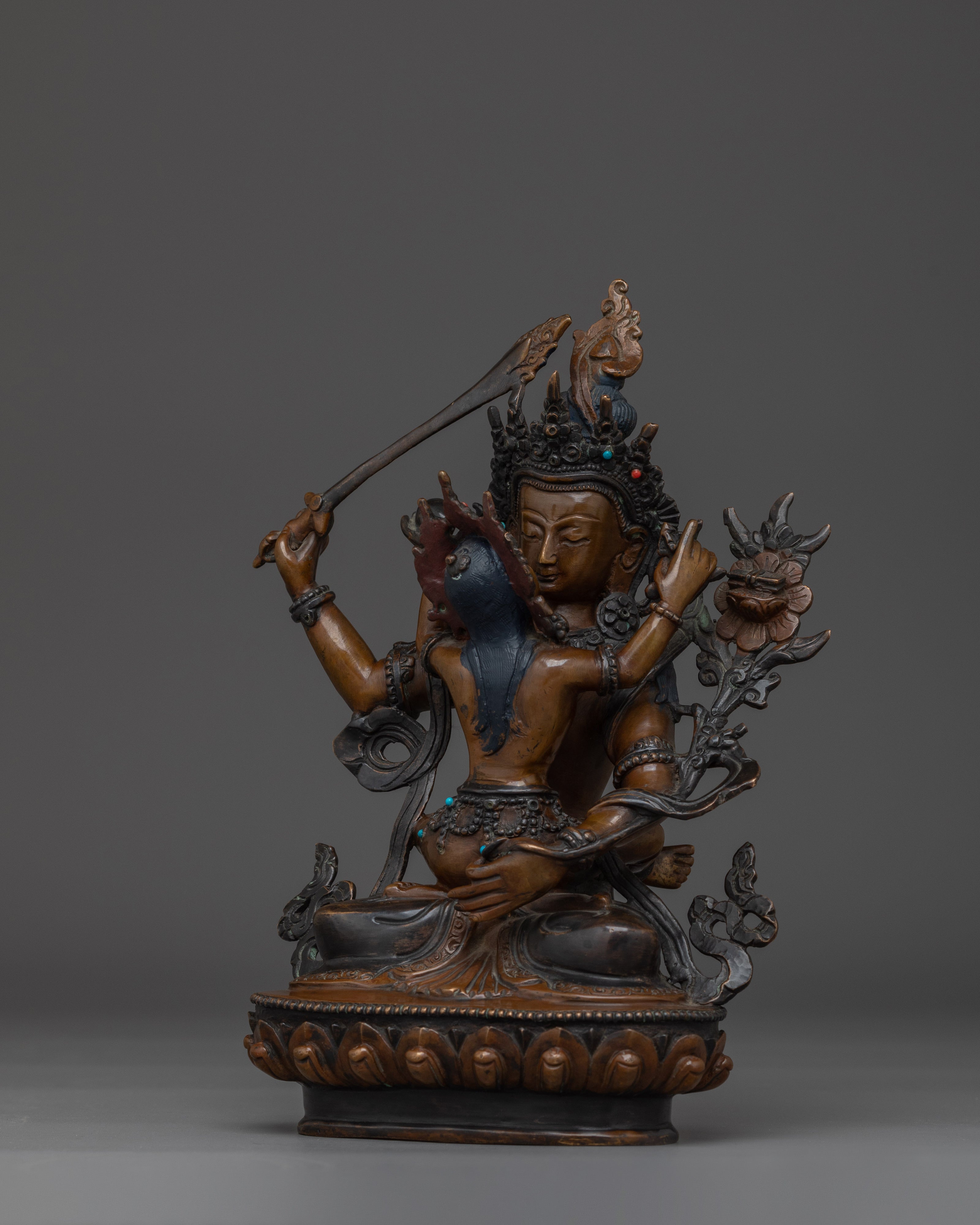 Manjushri with consort | Embodiment of Wisdom and Compassion