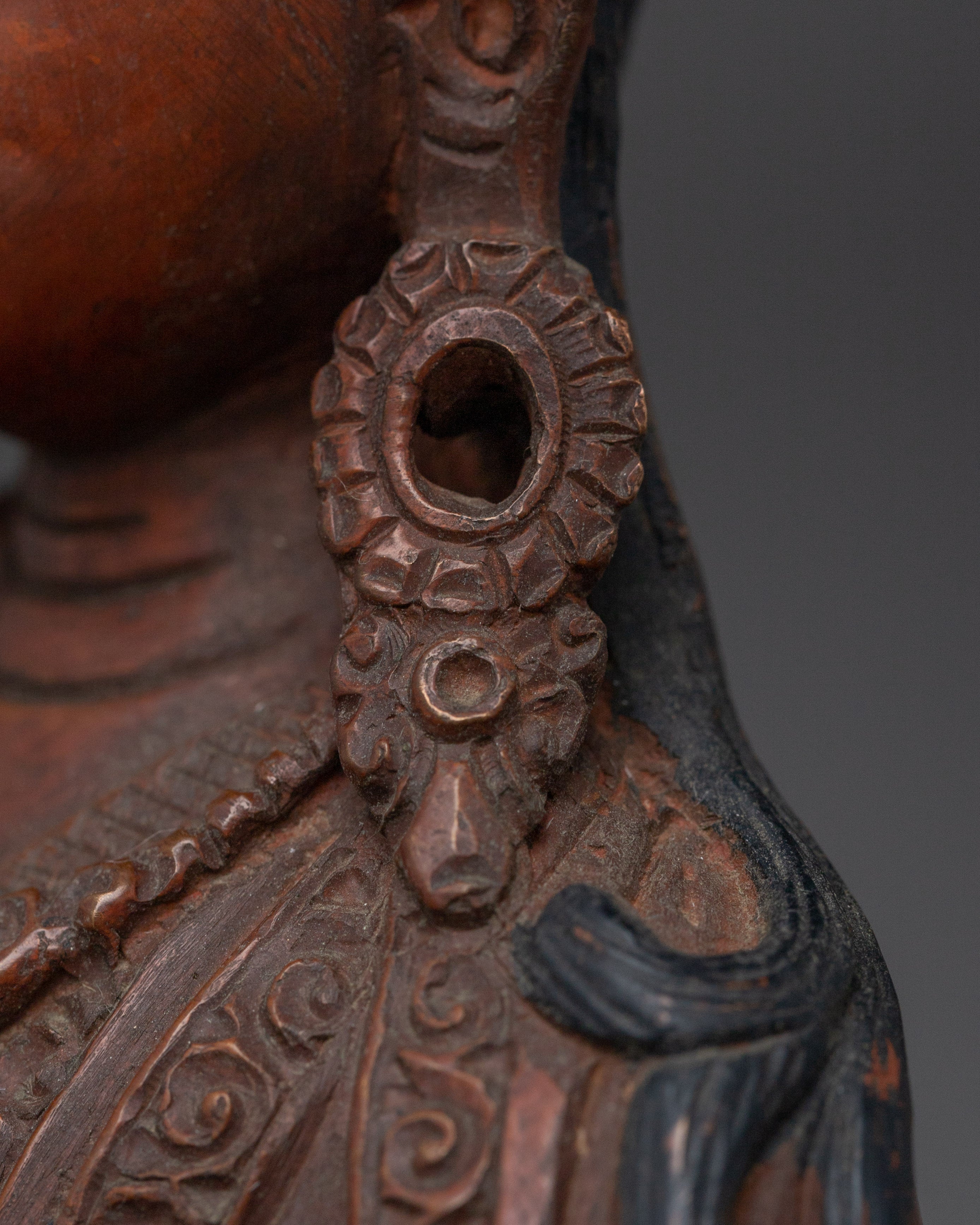 Sacred Oxidized Copper Guru Rinpoche Statue | Symbol of Wisdom and Enlightenment