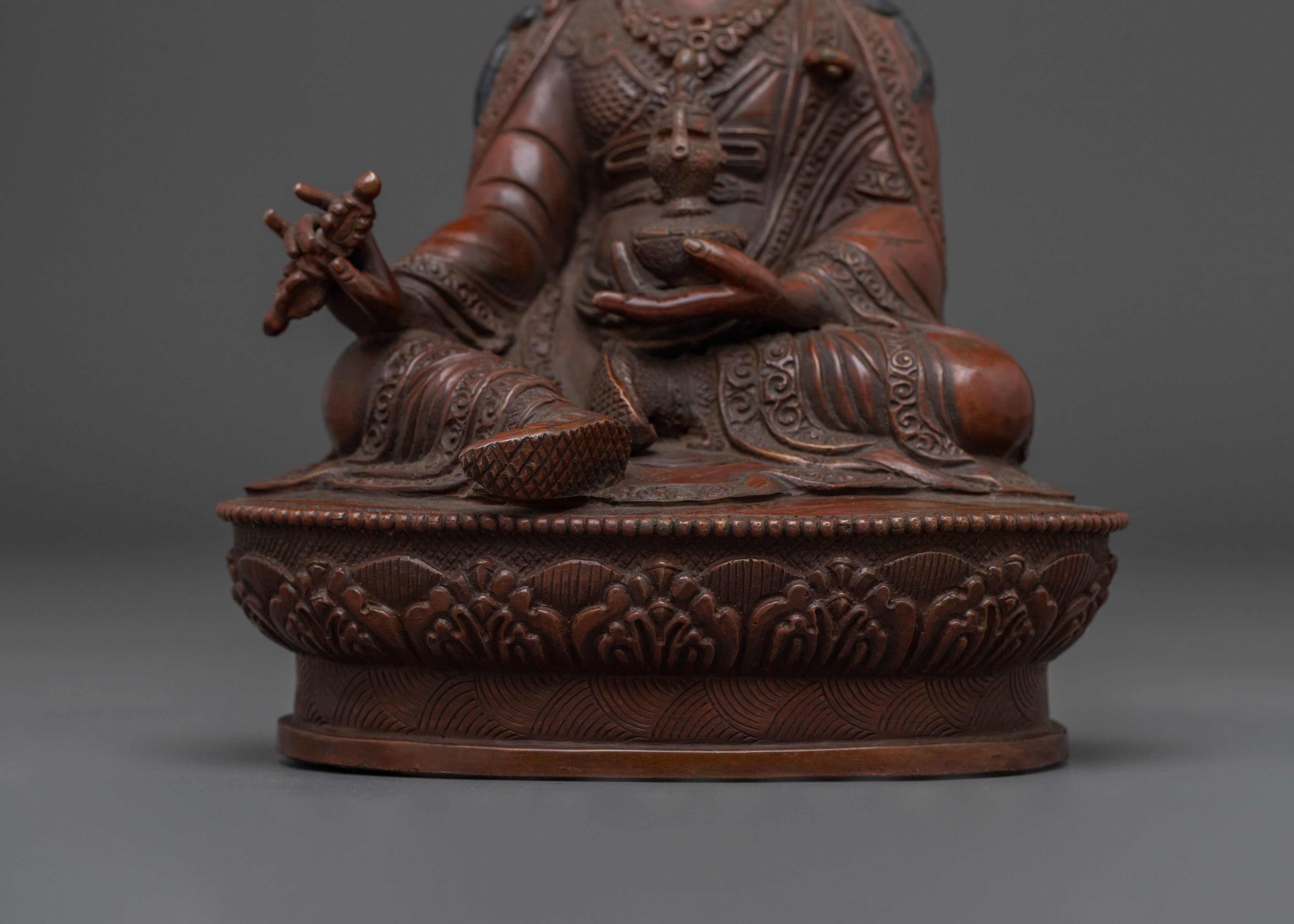 Sacred Oxidized Copper Guru Rinpoche Statue | Symbol of Wisdom and Enlightenment
