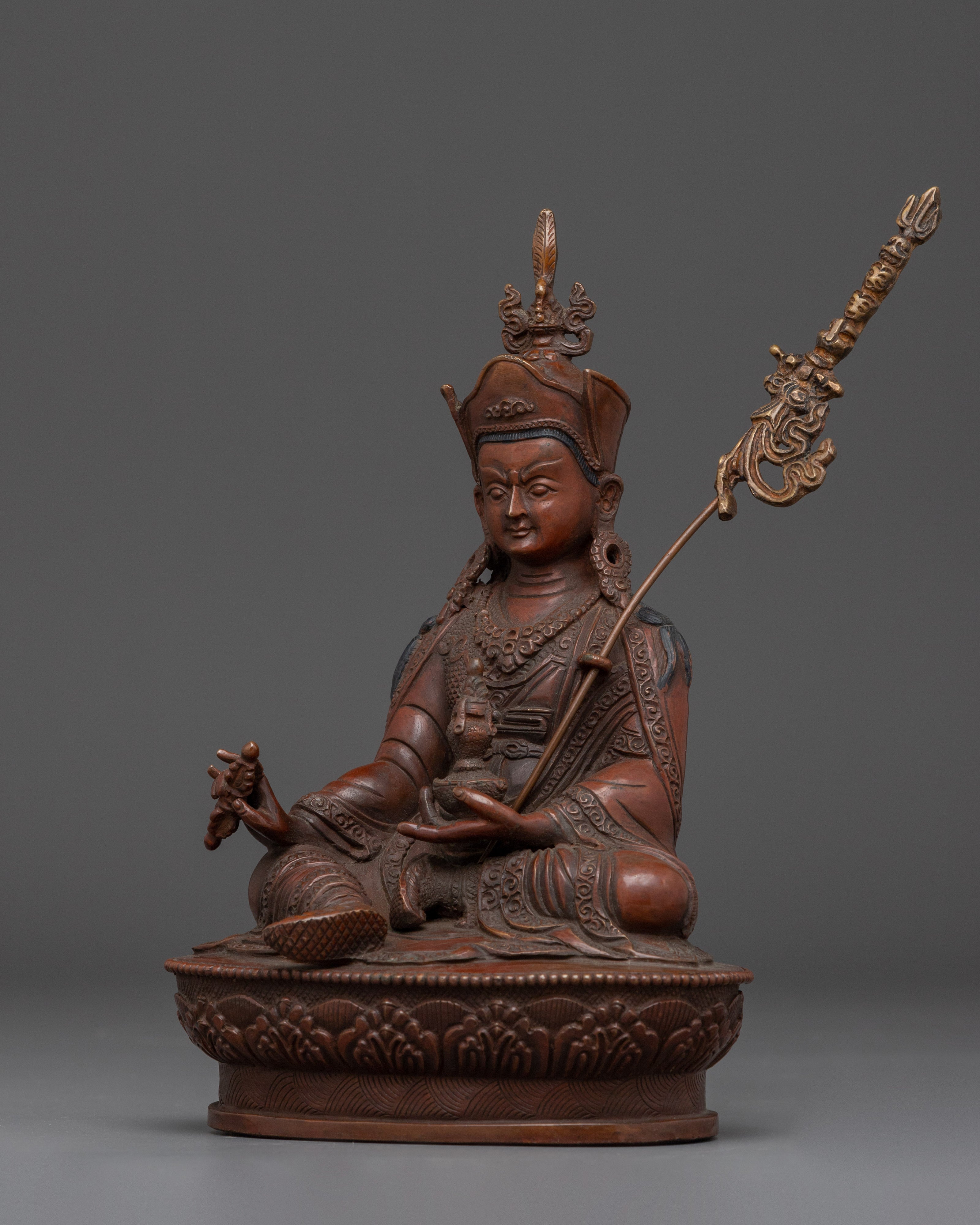 Sacred Oxidized Copper Guru Rinpoche Statue | Symbol of Wisdom and Enlightenment
