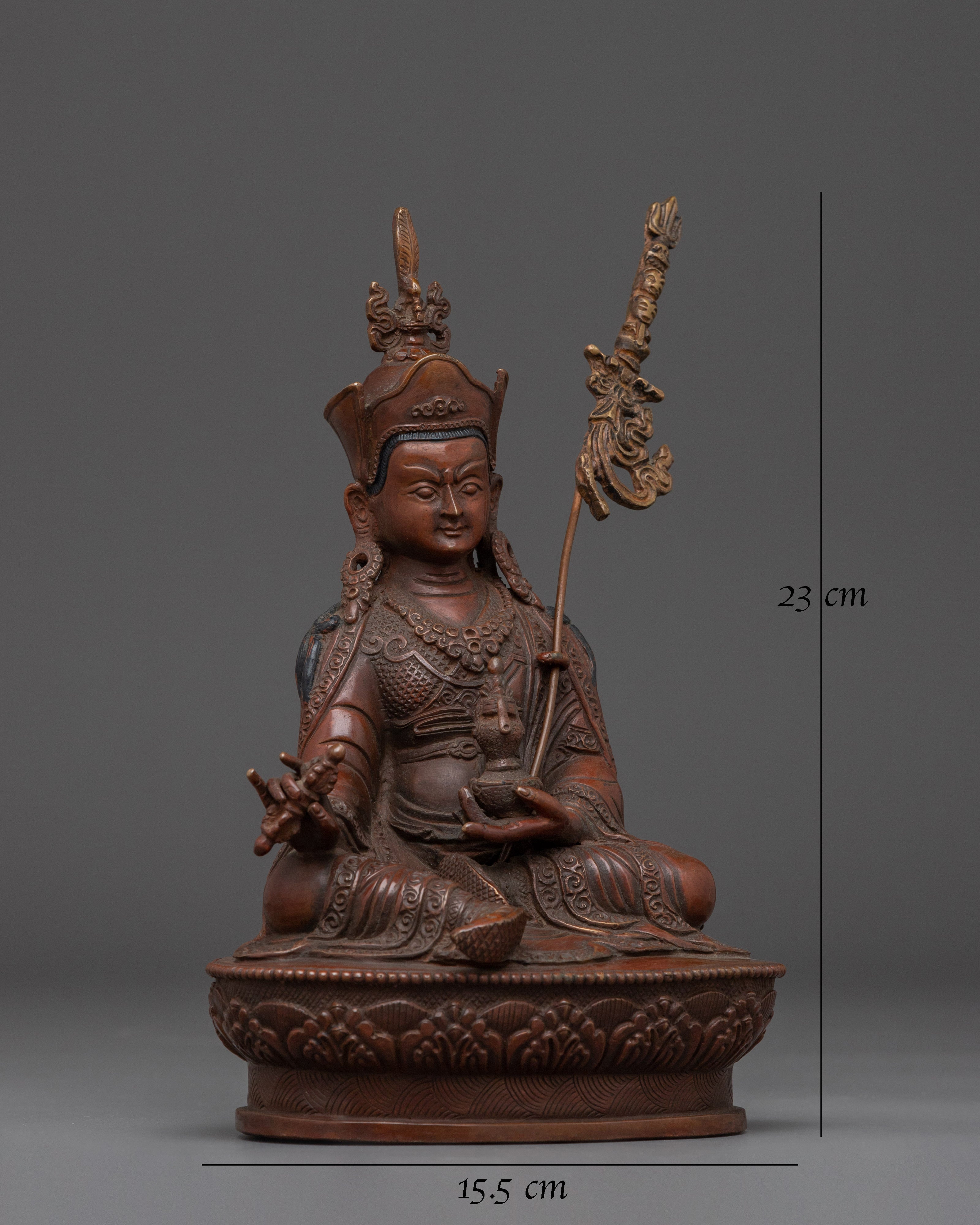 Sacred Oxidized Copper Guru Rinpoche Statue | Symbol of Wisdom and Enlightenment