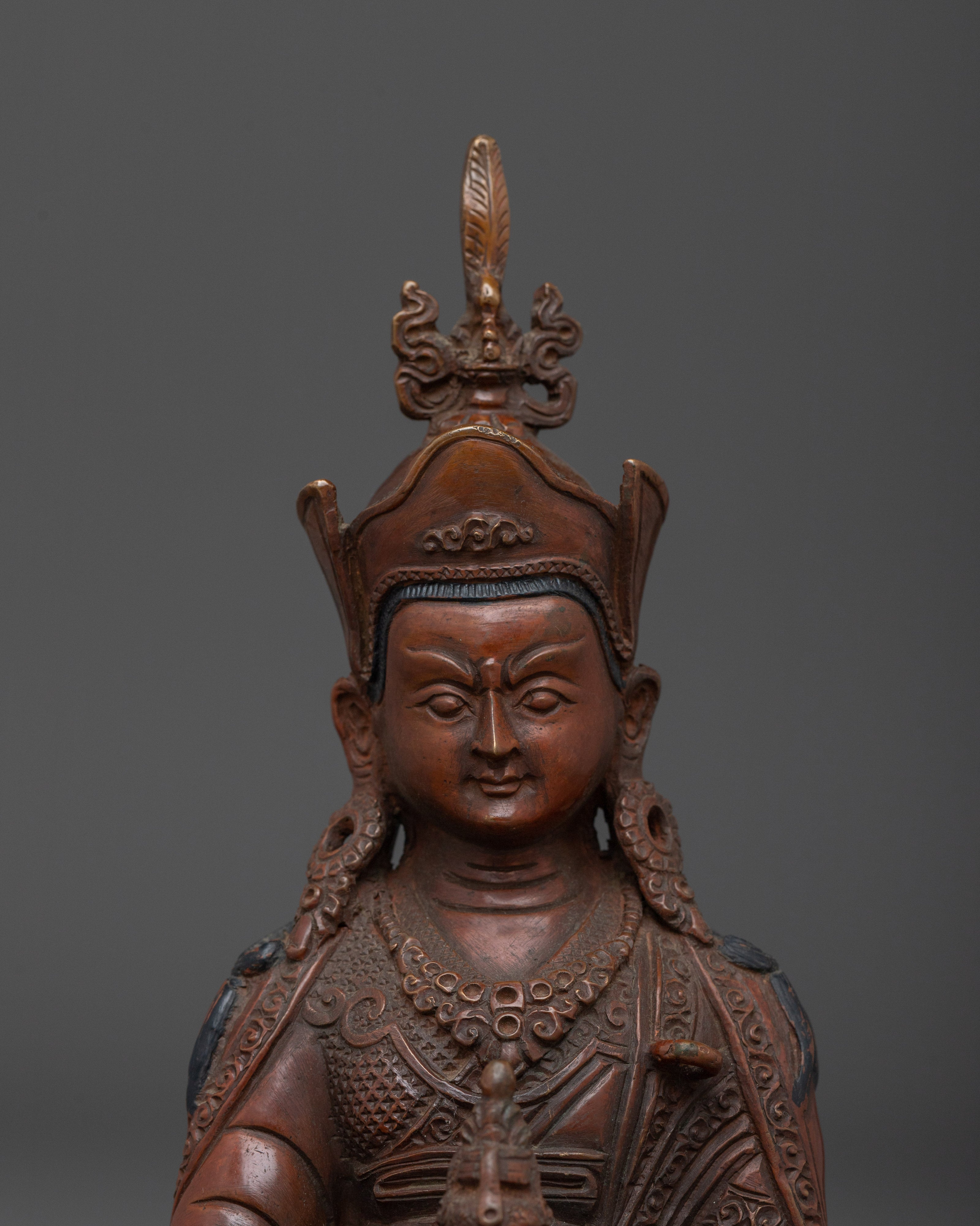 Sacred Oxidized Copper Guru Rinpoche Statue | Symbol of Wisdom and Enlightenment