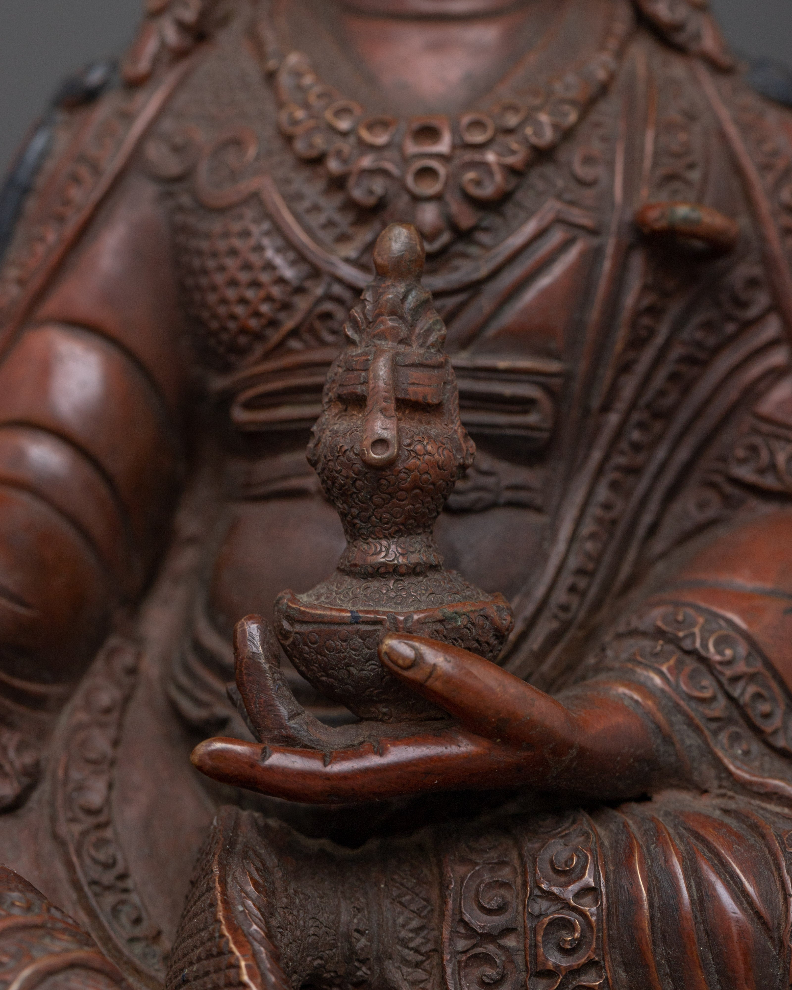 Sacred Oxidized Copper Guru Rinpoche Statue | Symbol of Wisdom and Enlightenment