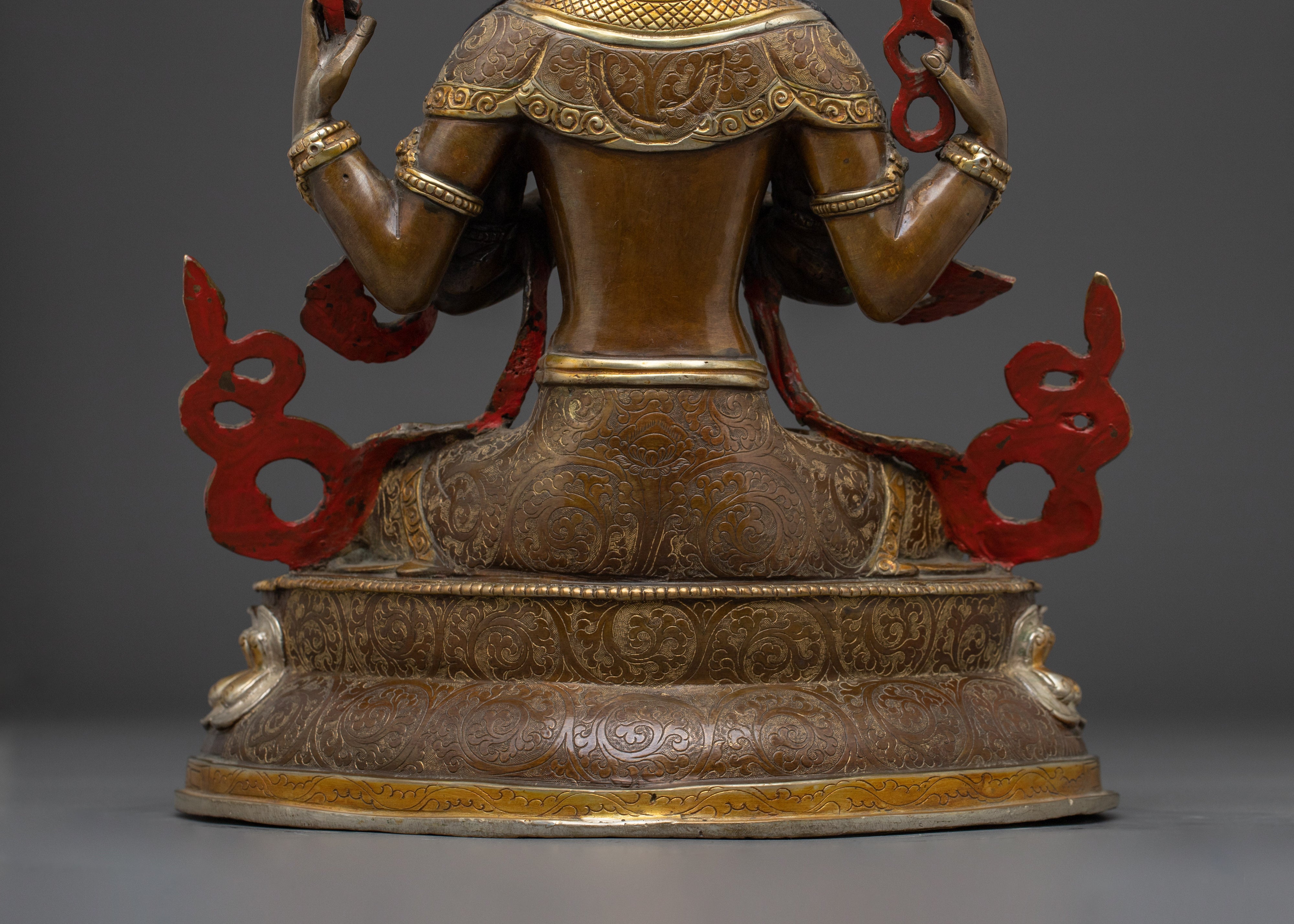 Copper Chenrezig Bodhisattva statue | Embodying Compassion and Wisdom