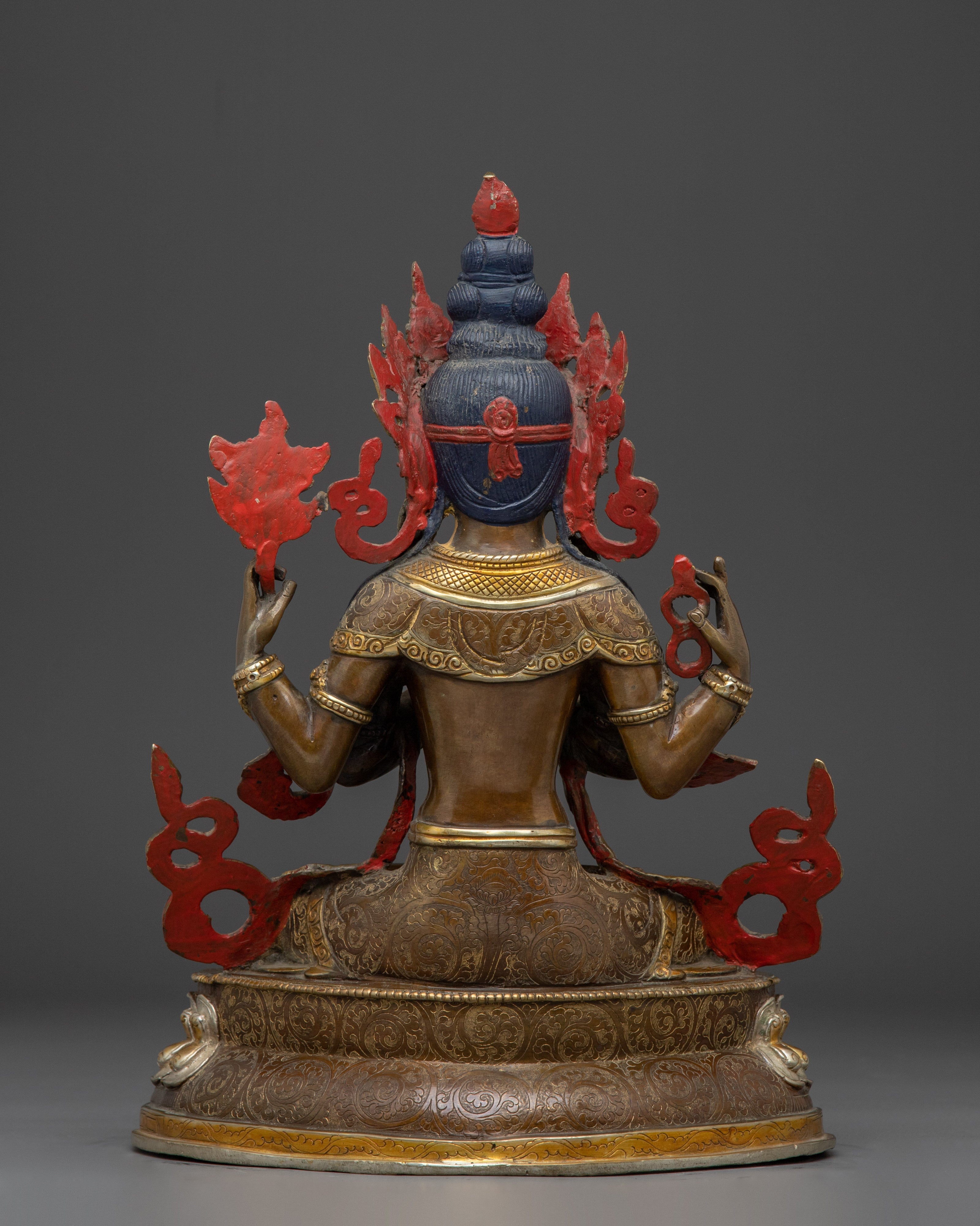 Copper Chenrezig Bodhisattva statue | Embodying Compassion and Wisdom
