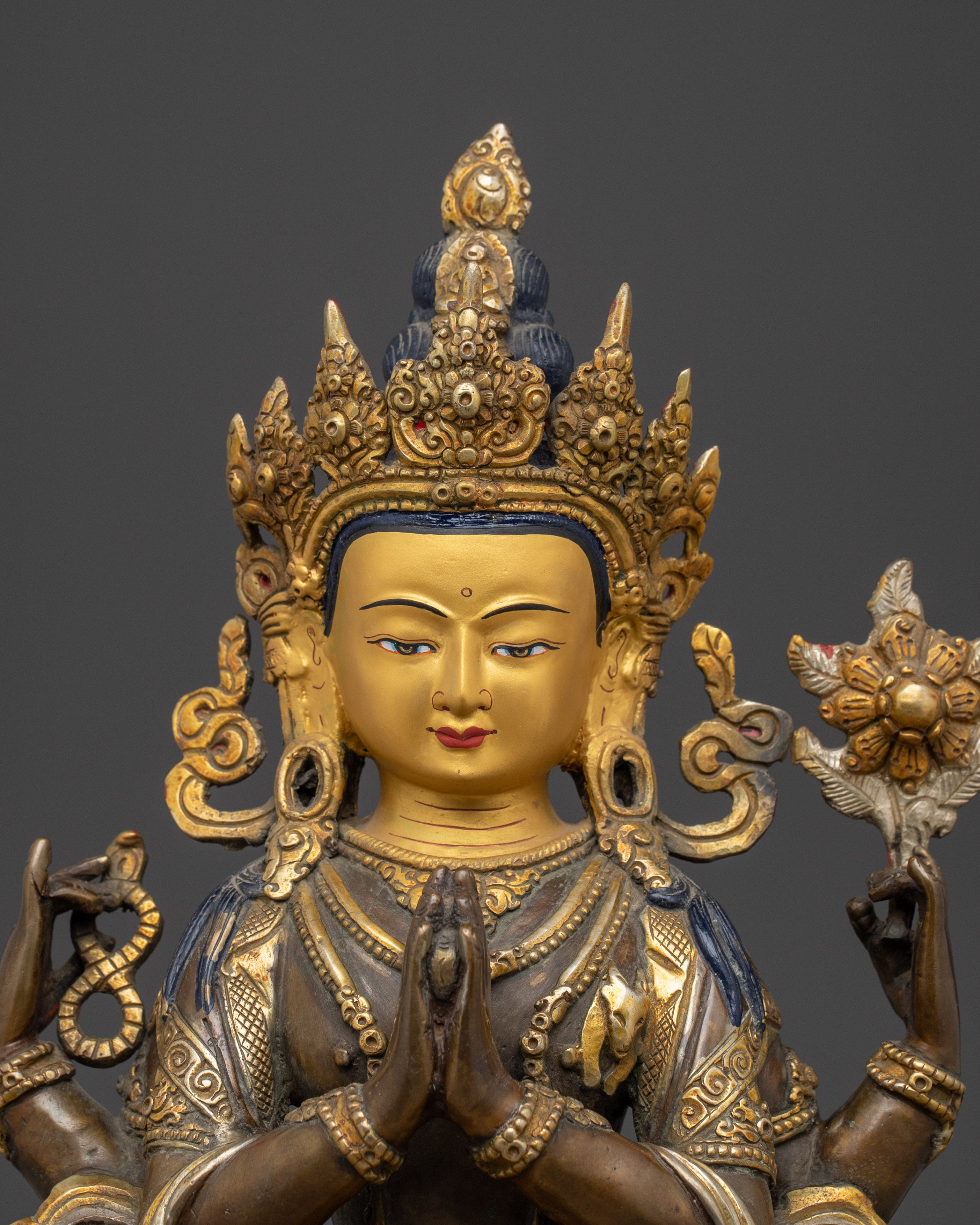 Copper Chenrezig Bodhisattva statue | Embodying Compassion and Wisdom