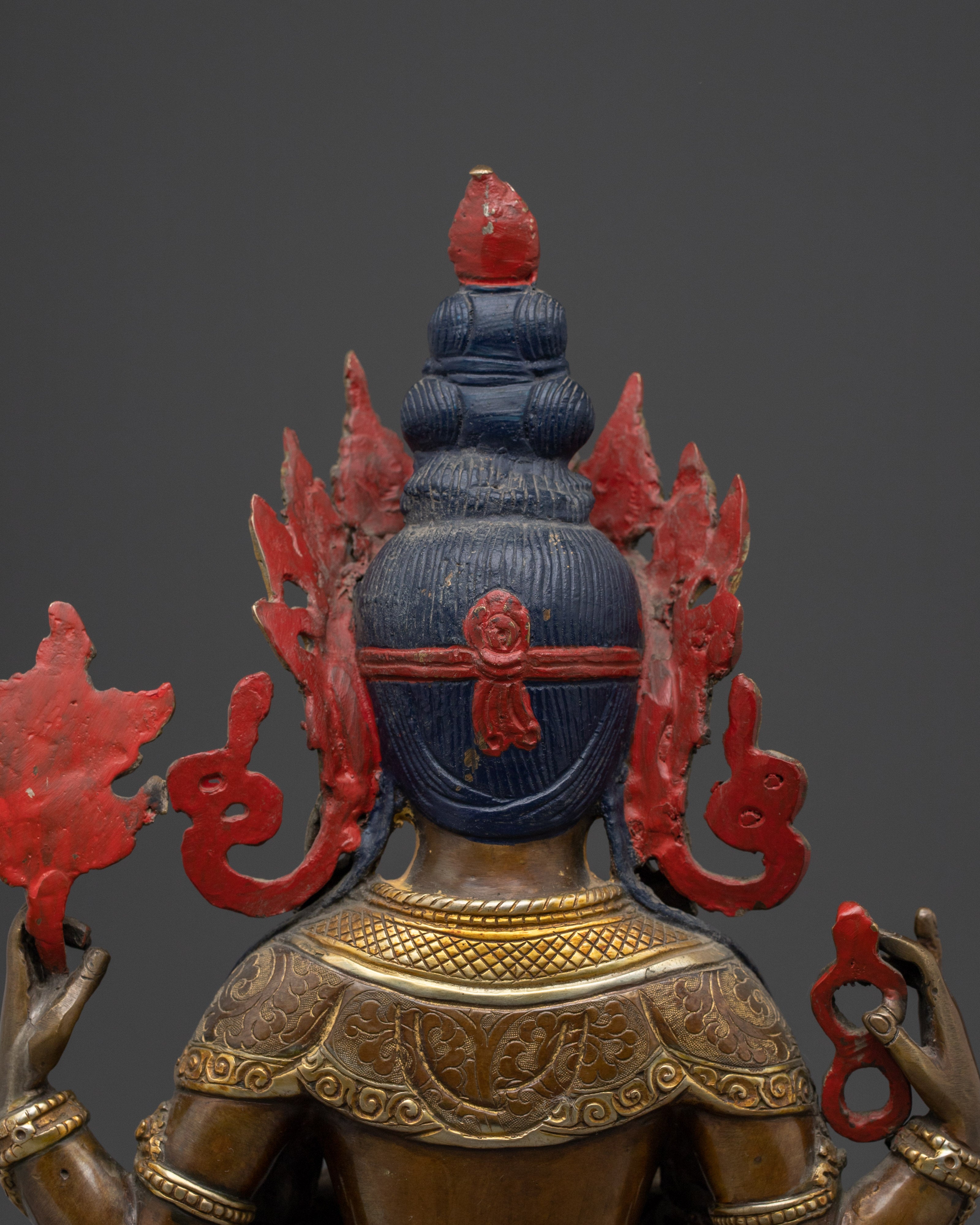 Copper Chenrezig Bodhisattva statue | Embodying Compassion and Wisdom