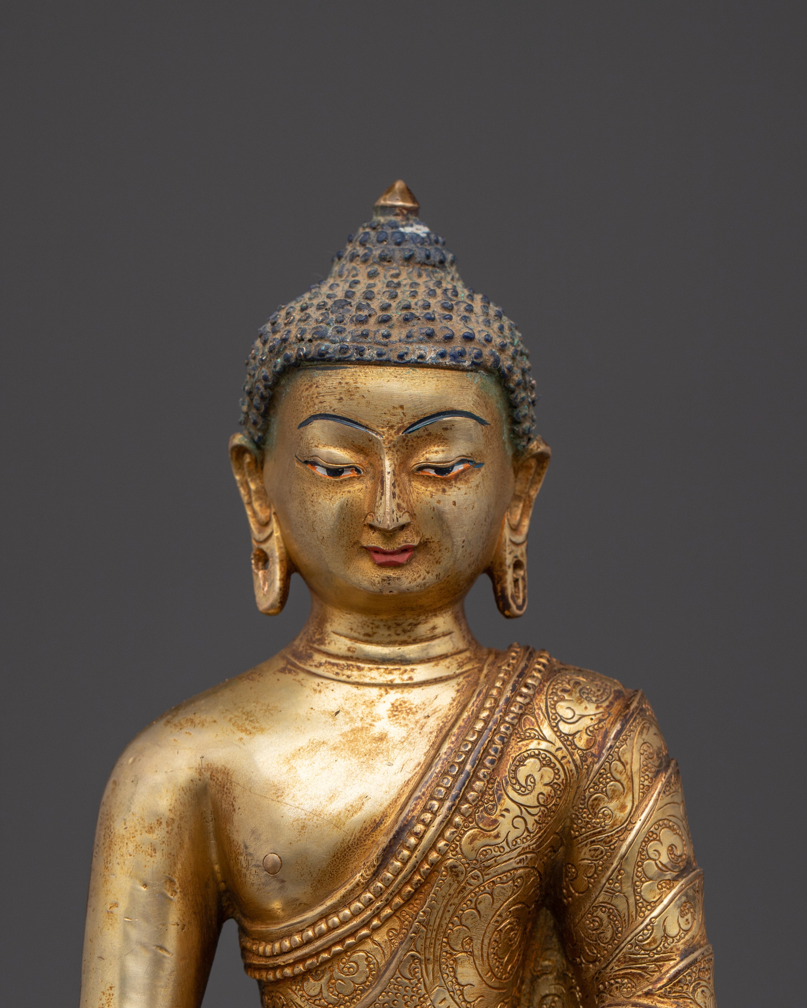 Majestic Shakyamuni buddha with Disciples and Throne for Spiritual Decor