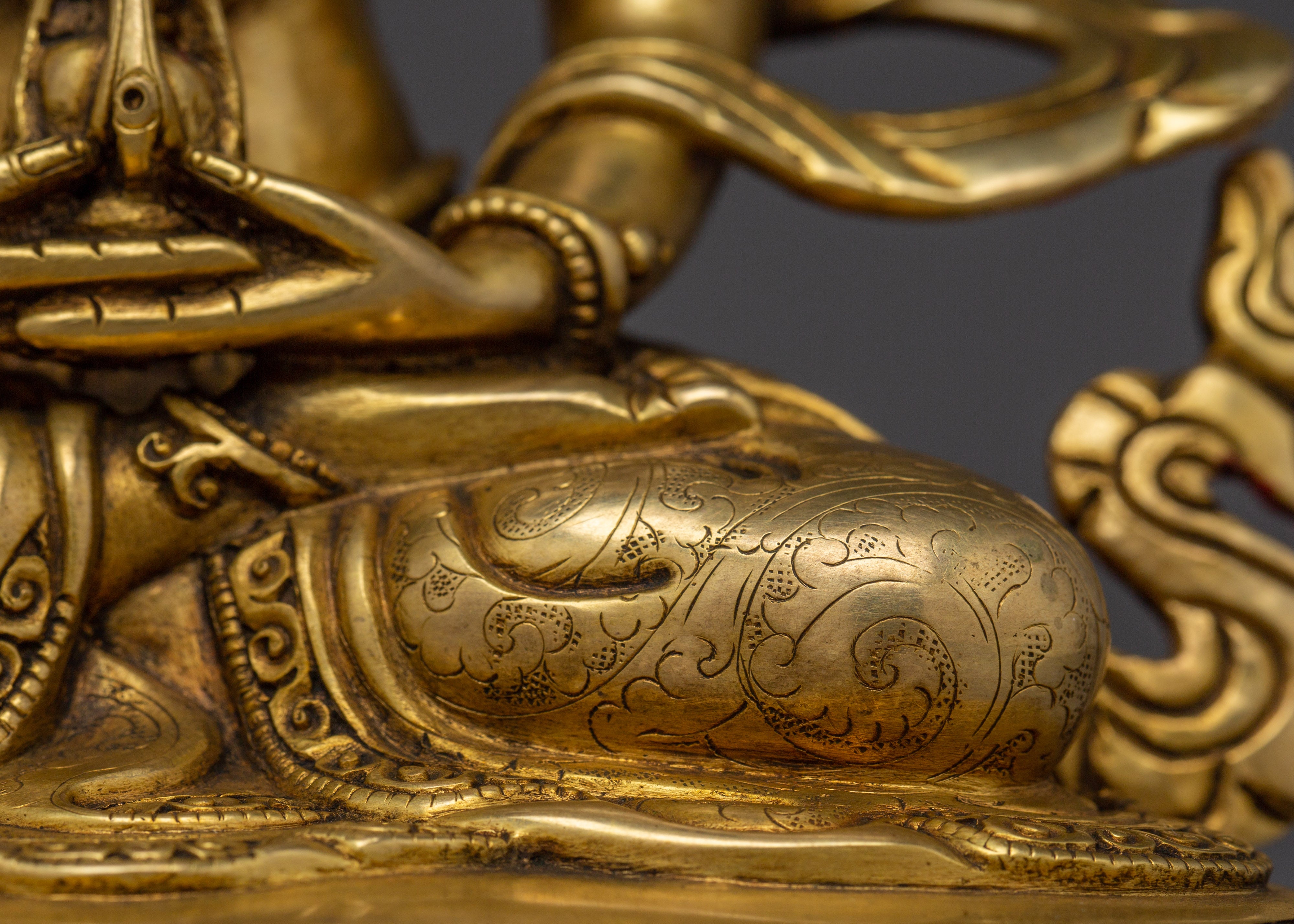Amitayus Golden Decor Statue | Tibetan Long-life Buddha