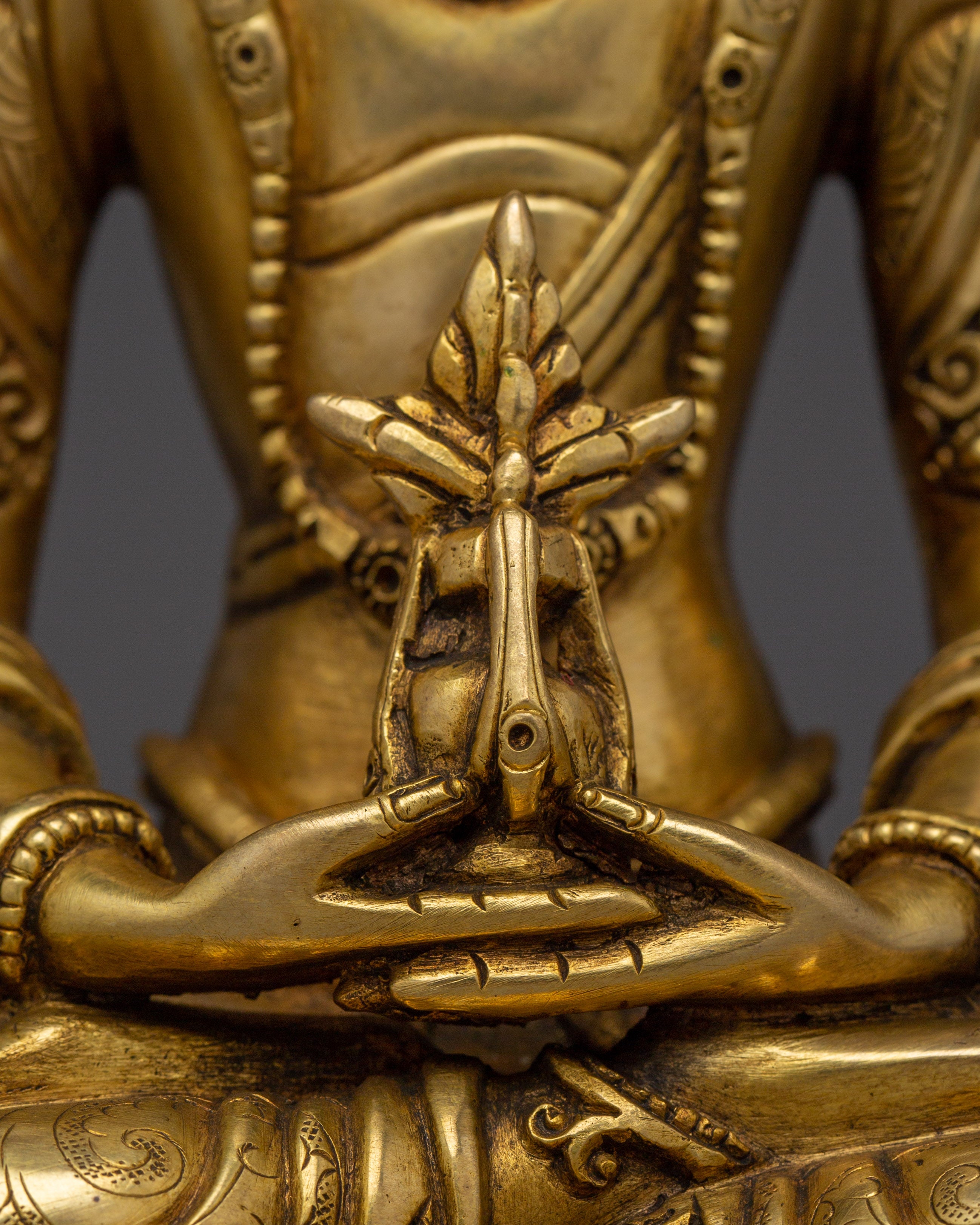 Amitayus Golden Decor Statue | Tibetan Long-life Buddha