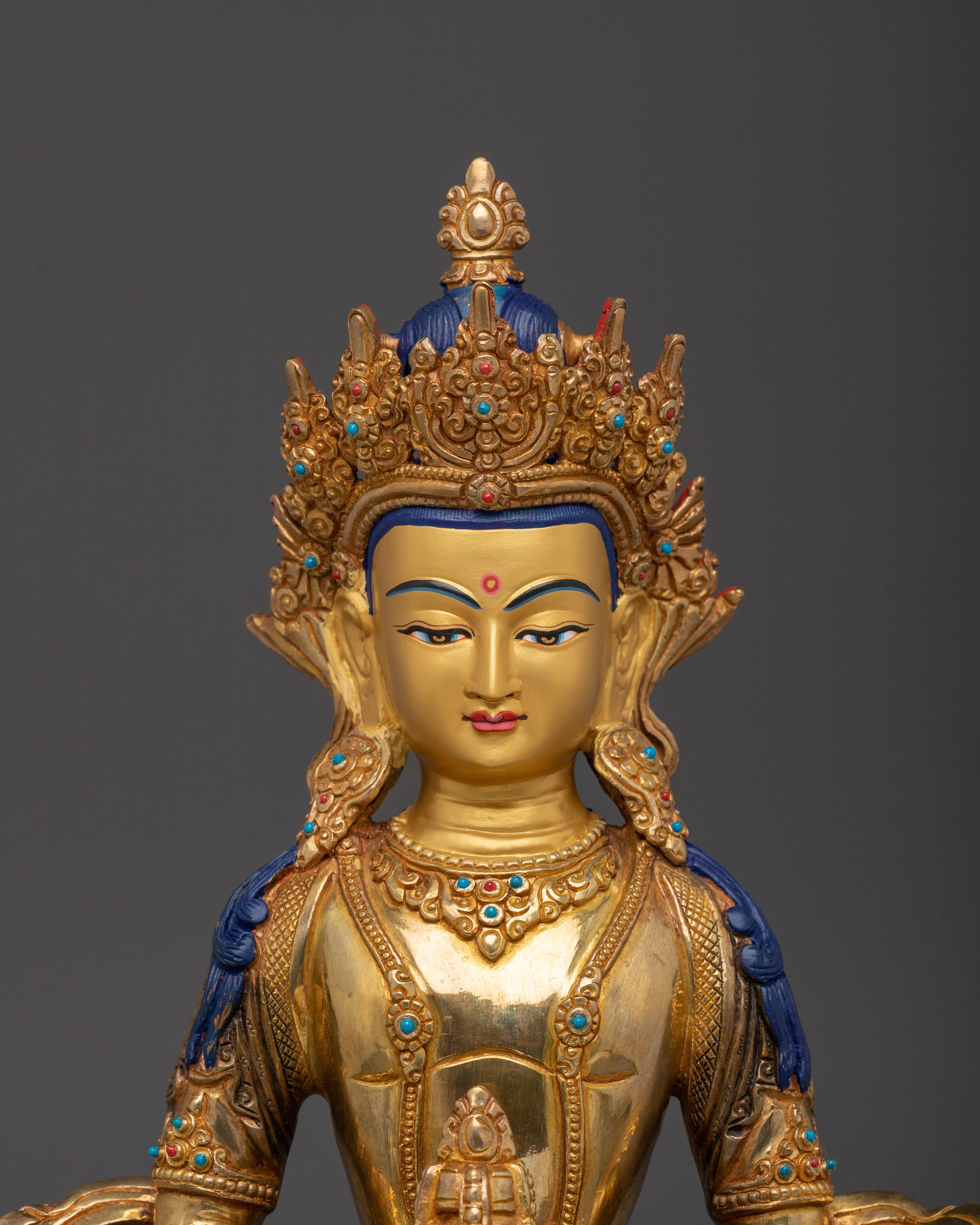 Buddhist Serene Amitayus Statue | Himalayan Handcrafted Artwork