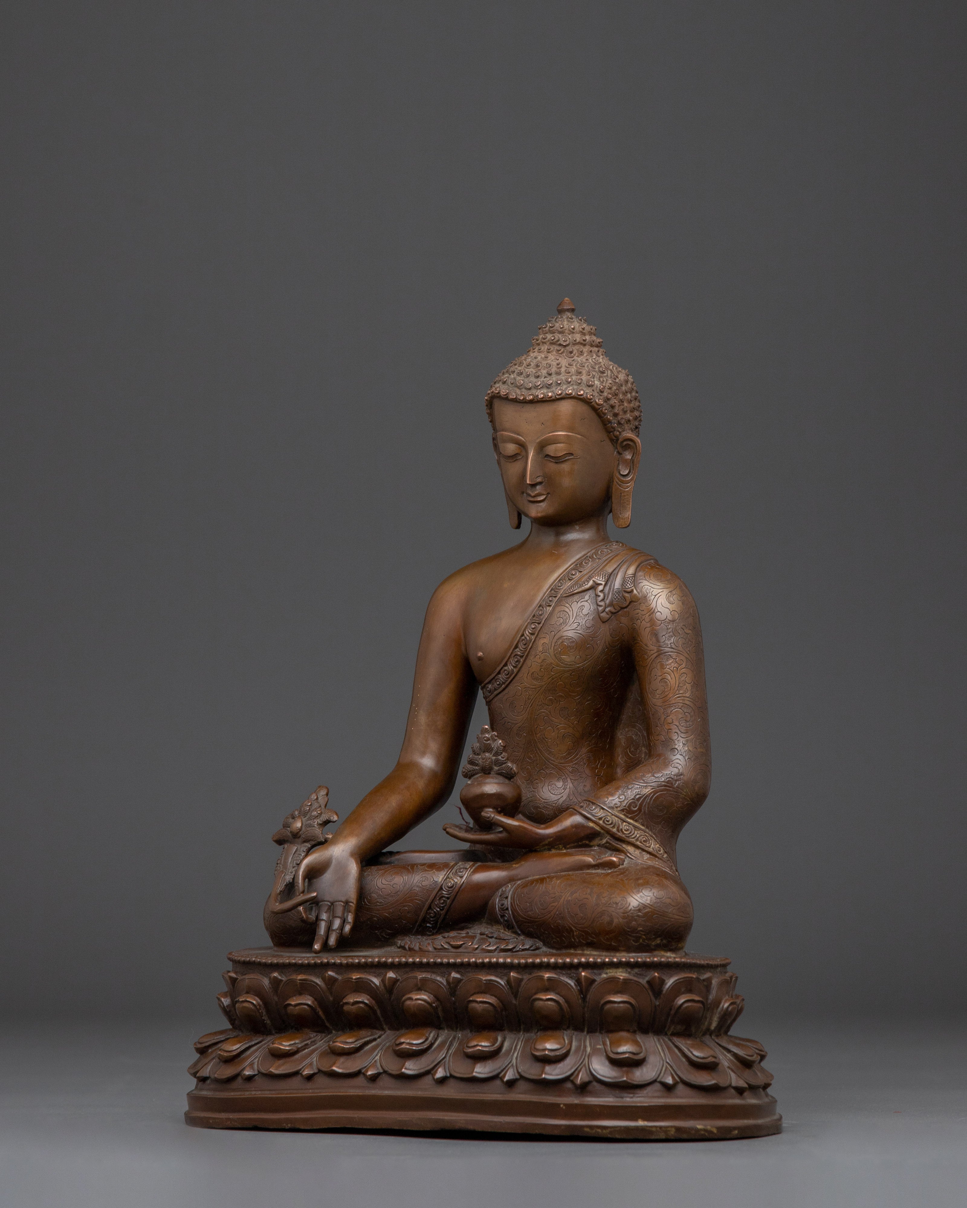 Oxidized Supreme Healer Medicine Buddha Statue | Himalayan Artwork