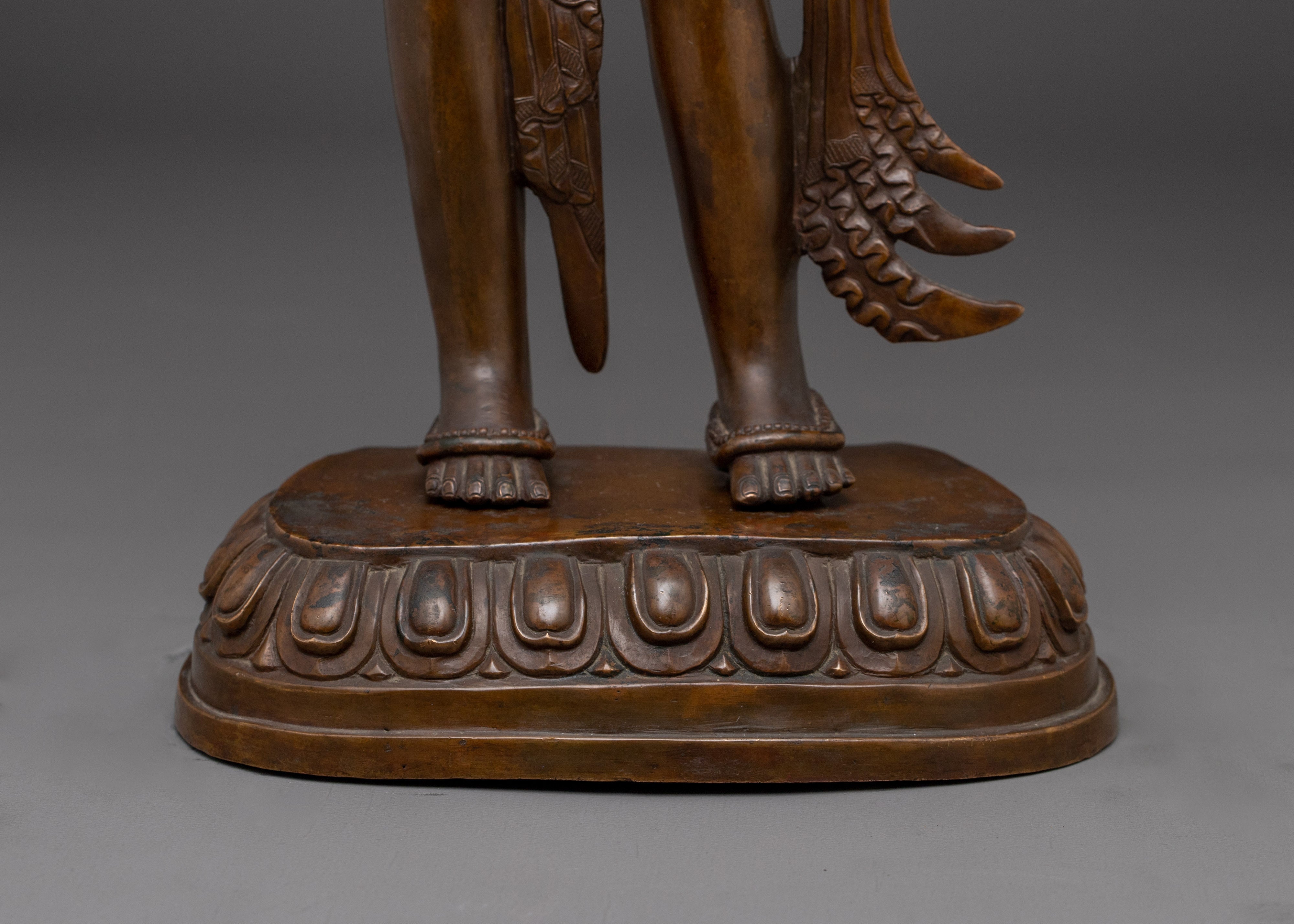 Oxidized Standing Avalokiteshvara Statue | Bodhisattva of Compassion