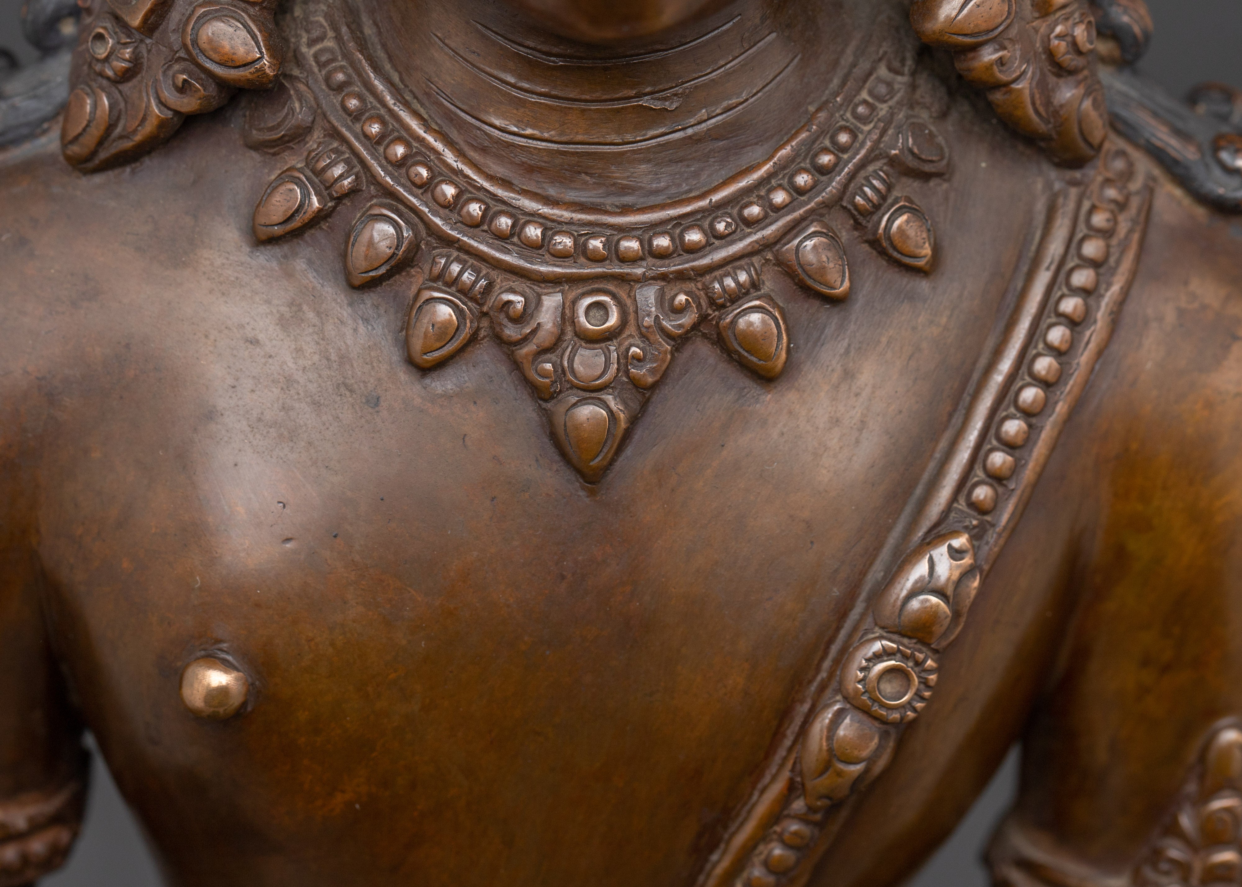 Oxidized Standing Avalokiteshvara Statue | Bodhisattva of Compassion
