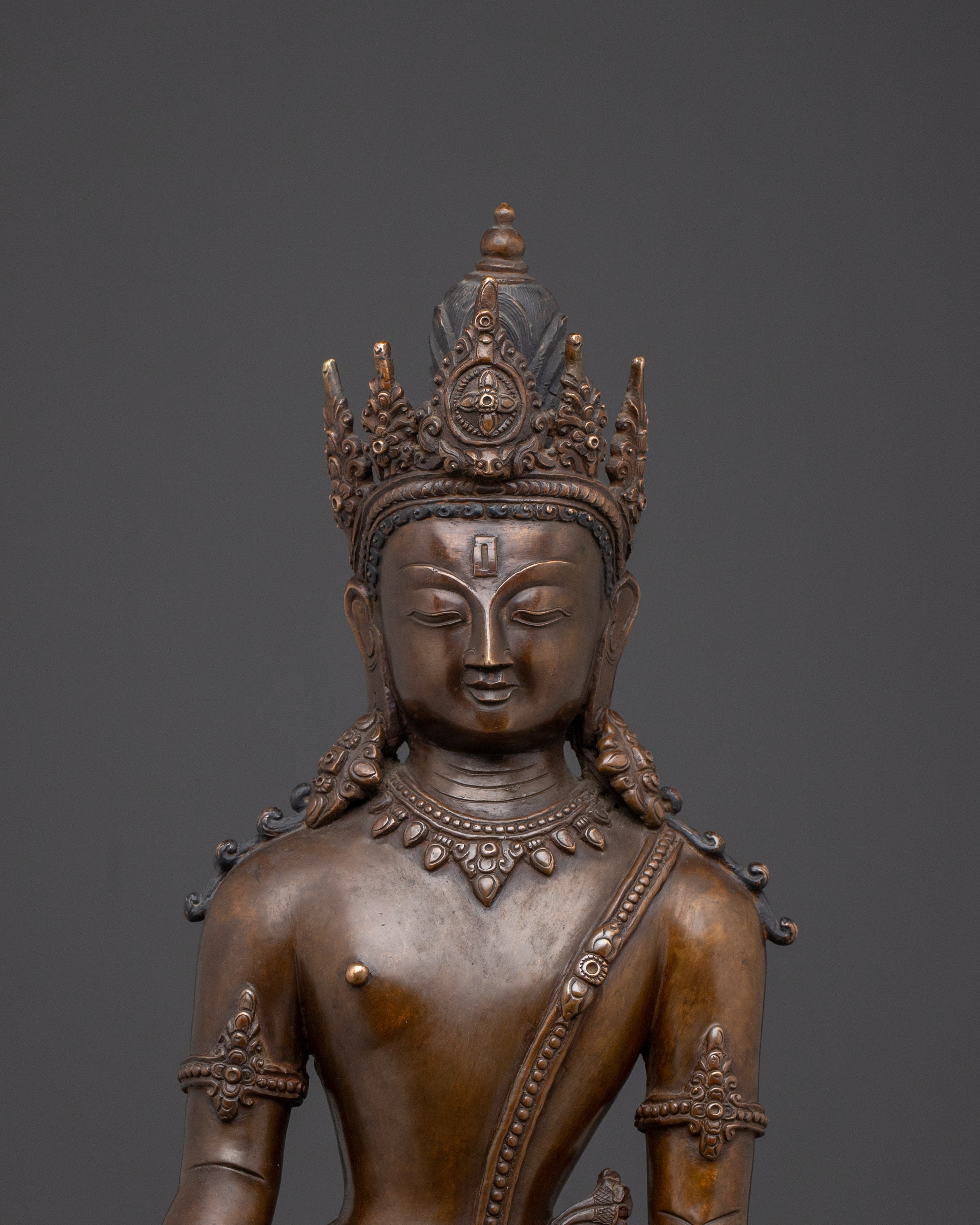 Oxidized Standing Avalokiteshvara Statue | Bodhisattva of Compassion