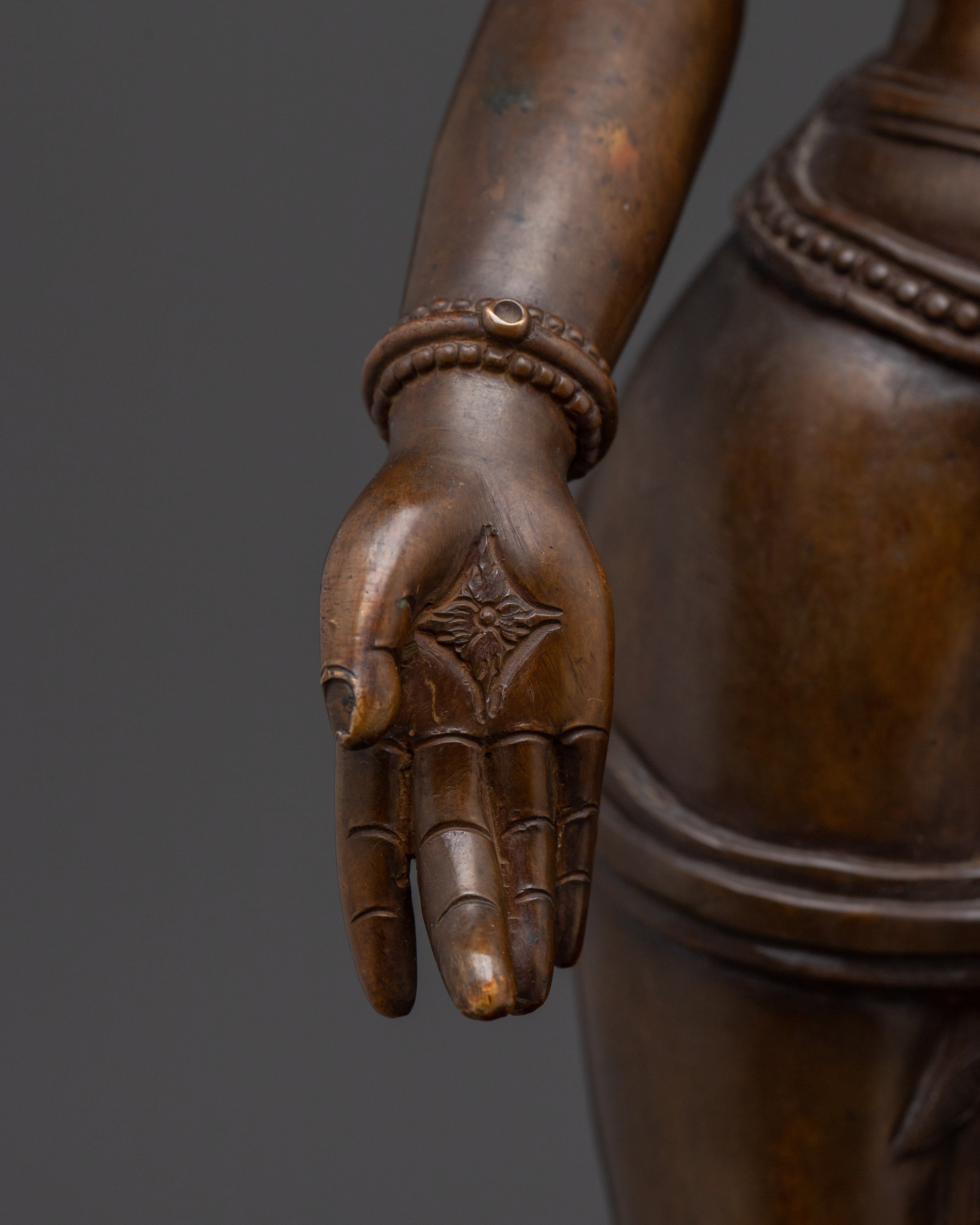 Oxidized Standing Avalokiteshvara Statue | Bodhisattva of Compassion