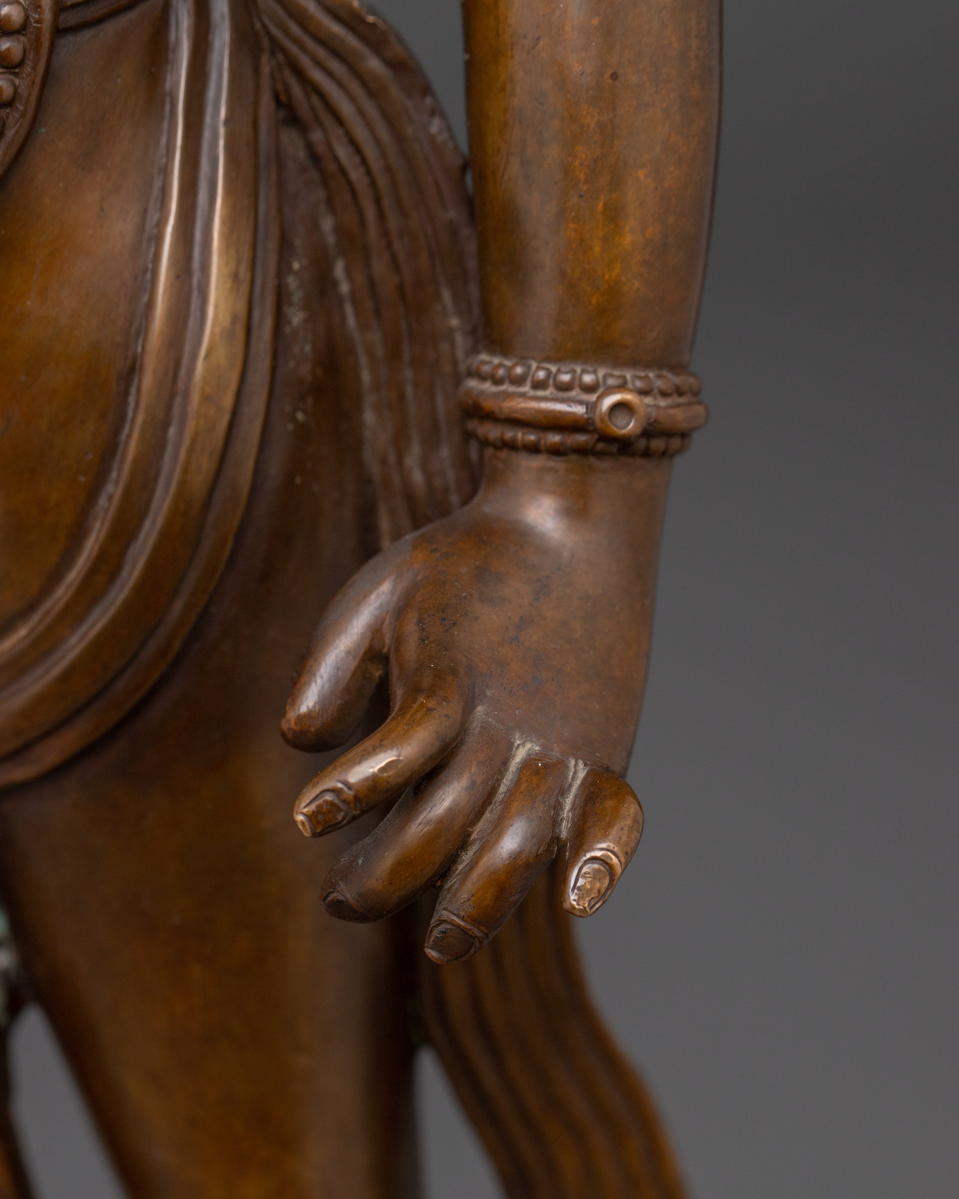 Oxidized Standing Avalokiteshvara Statue | Bodhisattva of Compassion