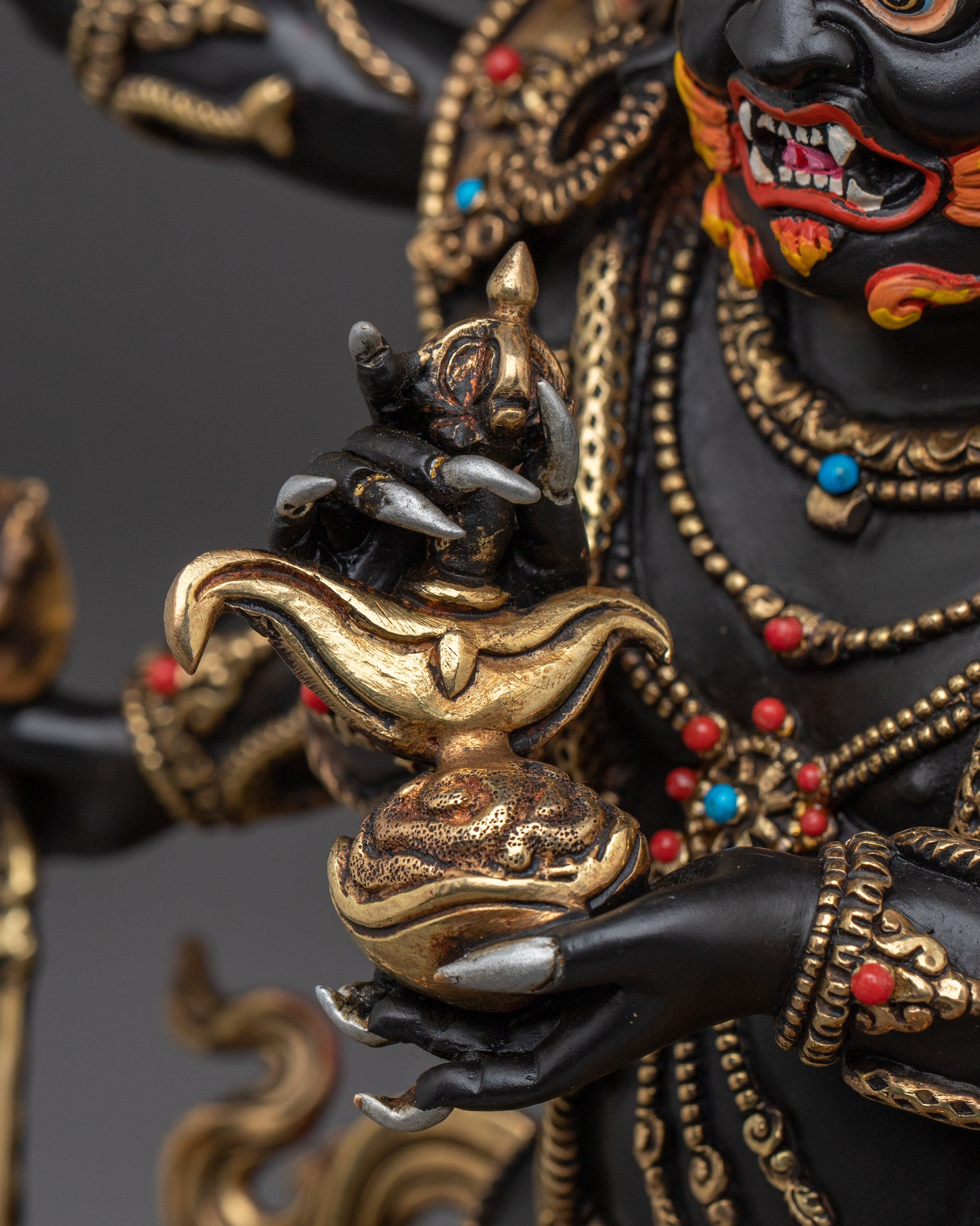 Wrathful Six Armed Mahakala Statue | Guardian of the Dharma
