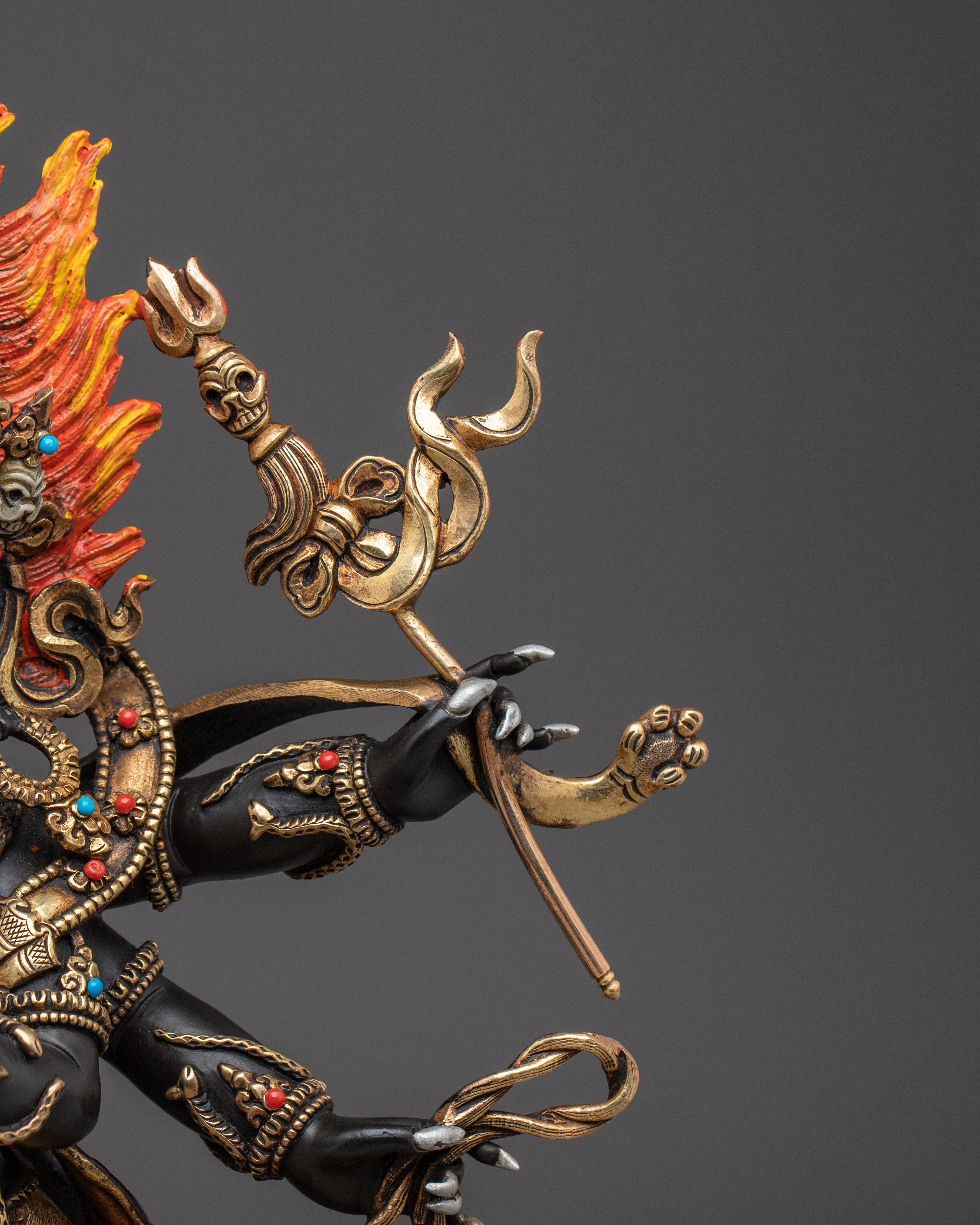 Wrathful Six Armed Mahakala Statue | Guardian of the Dharma