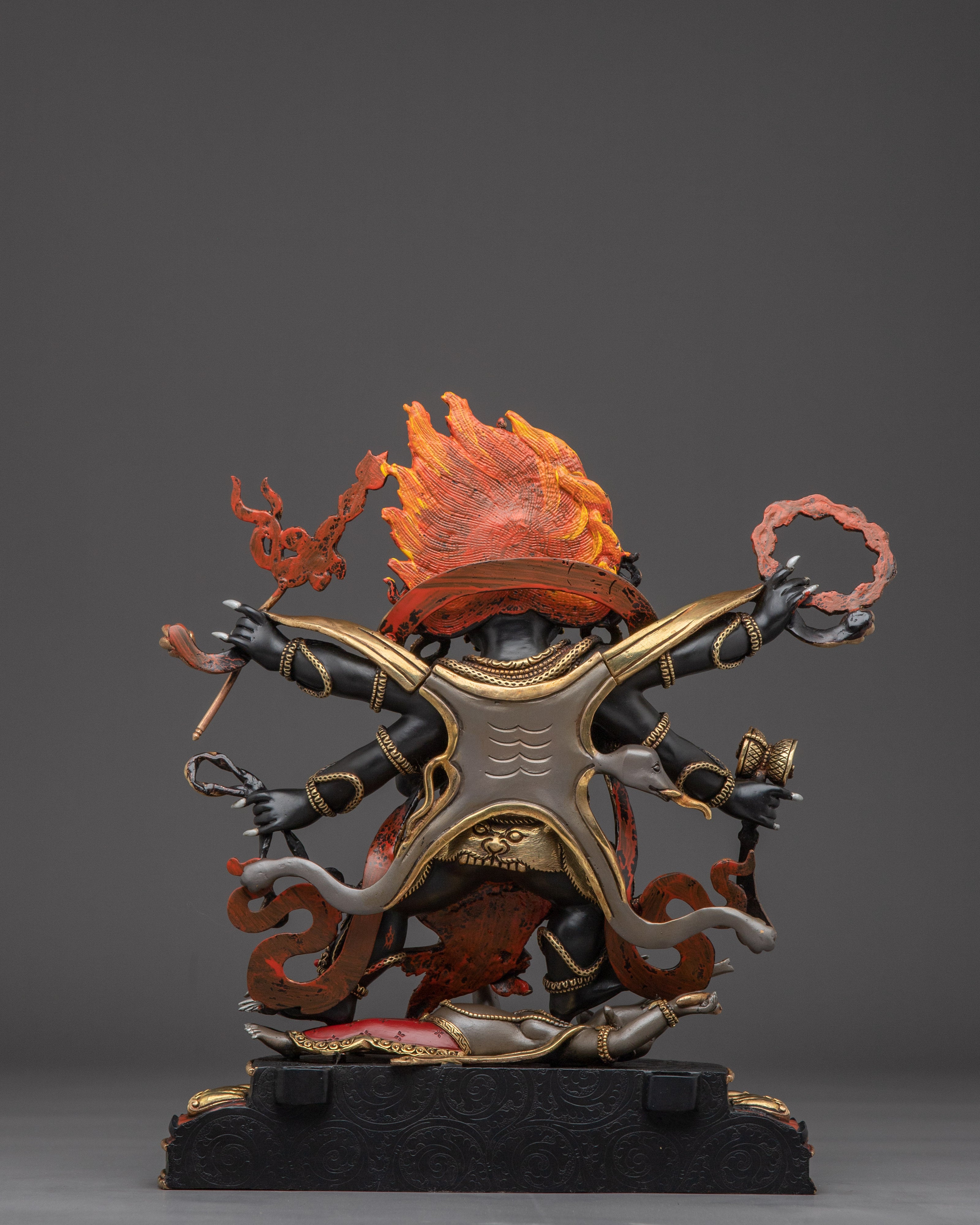Wrathful Six Armed Mahakala Statue | Guardian of the Dharma