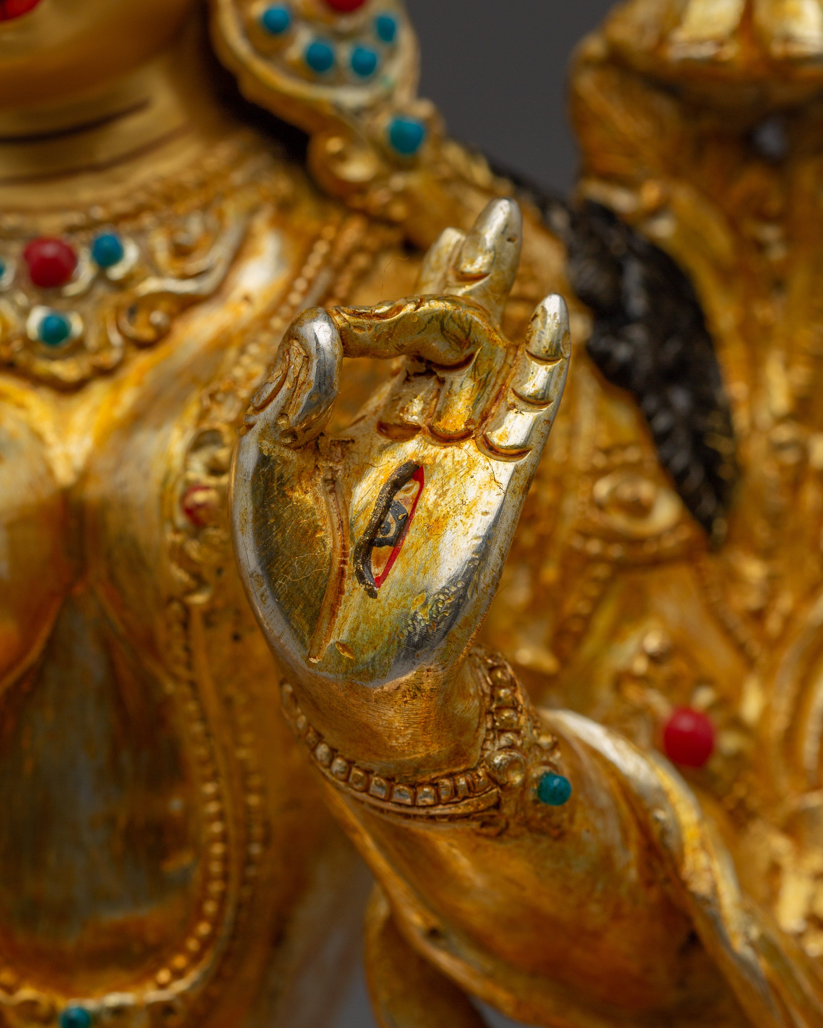 Handcrafted White Tara Copper Artwork | Buddhist Figurine for Spiritual Practice