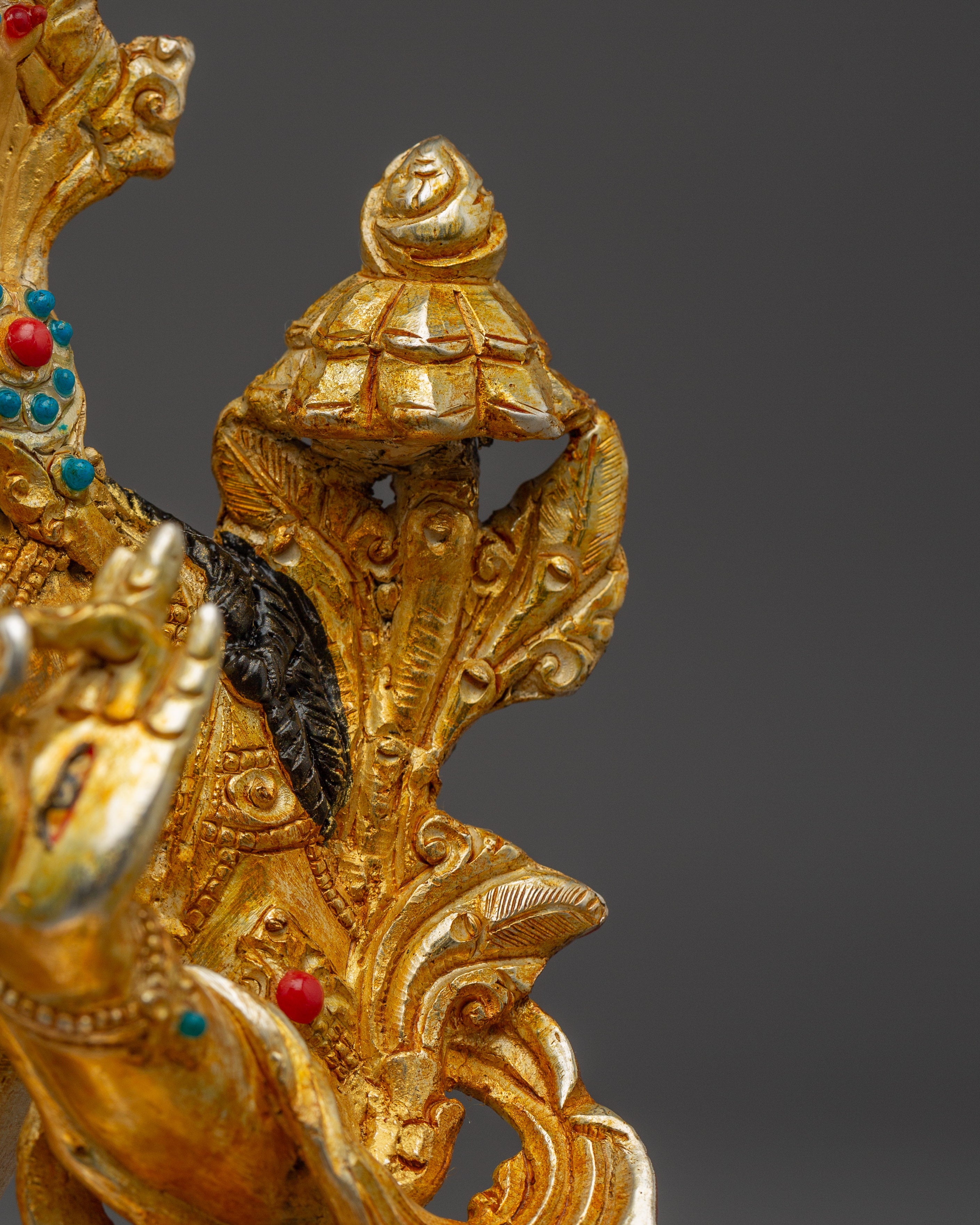 Handcrafted White Tara Copper Artwork | Buddhist Figurine for Spiritual Practice