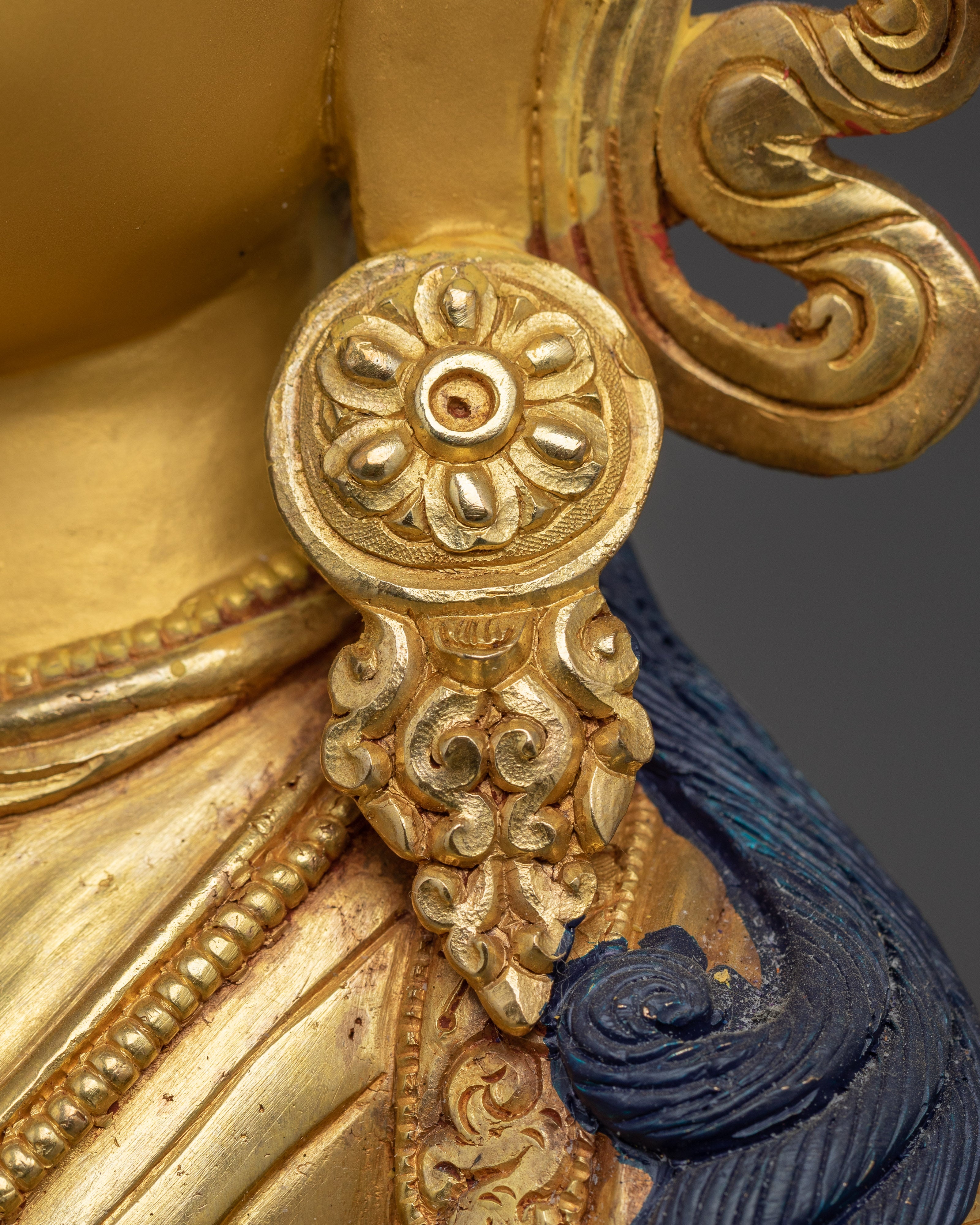 Handcrafted 24K Gold Gilded Vajrasattva Buddhist Sculpture For Meditation