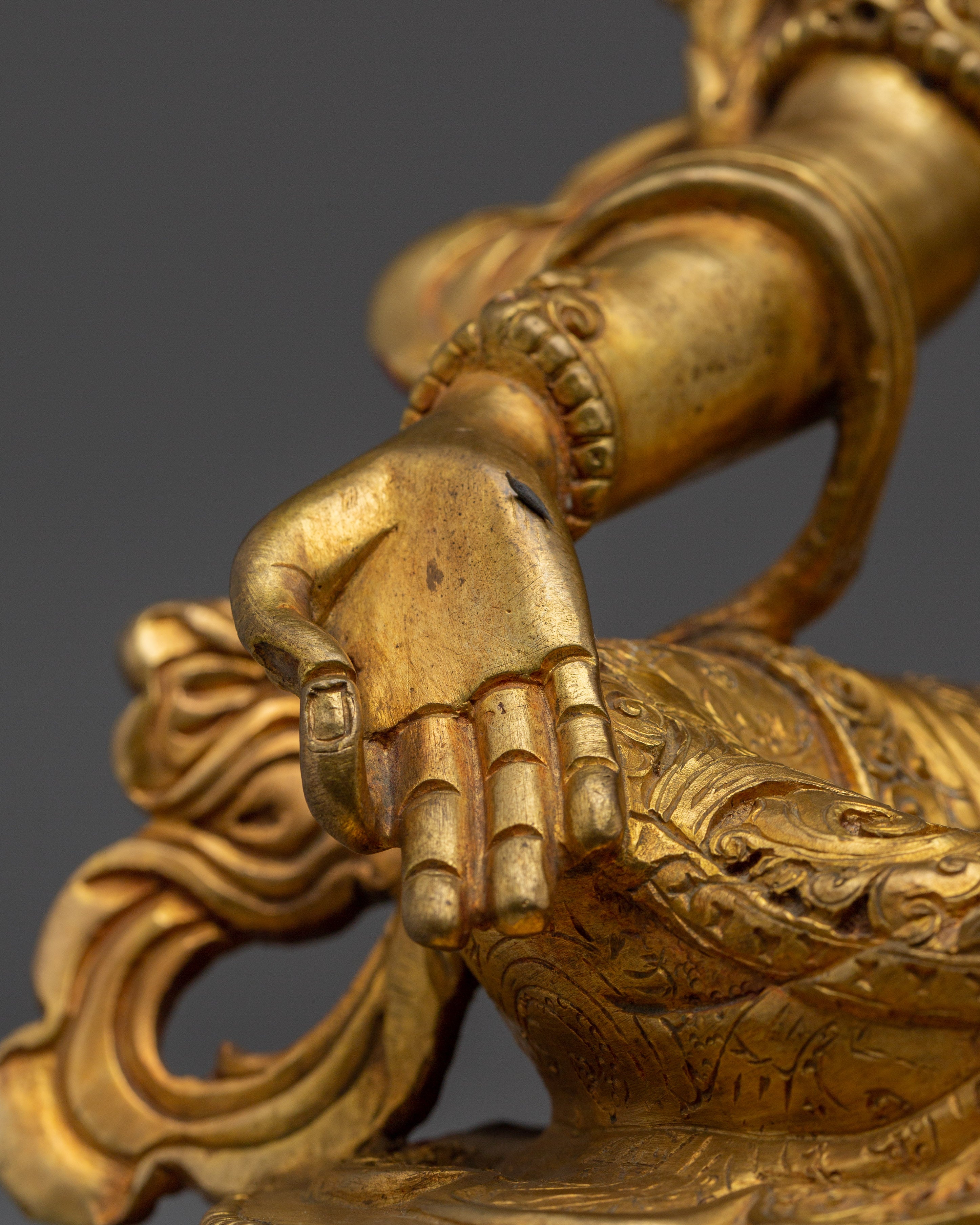 Exquisite Golden Green Tara Artwork | Embodiment of Compassion and Swift Protection