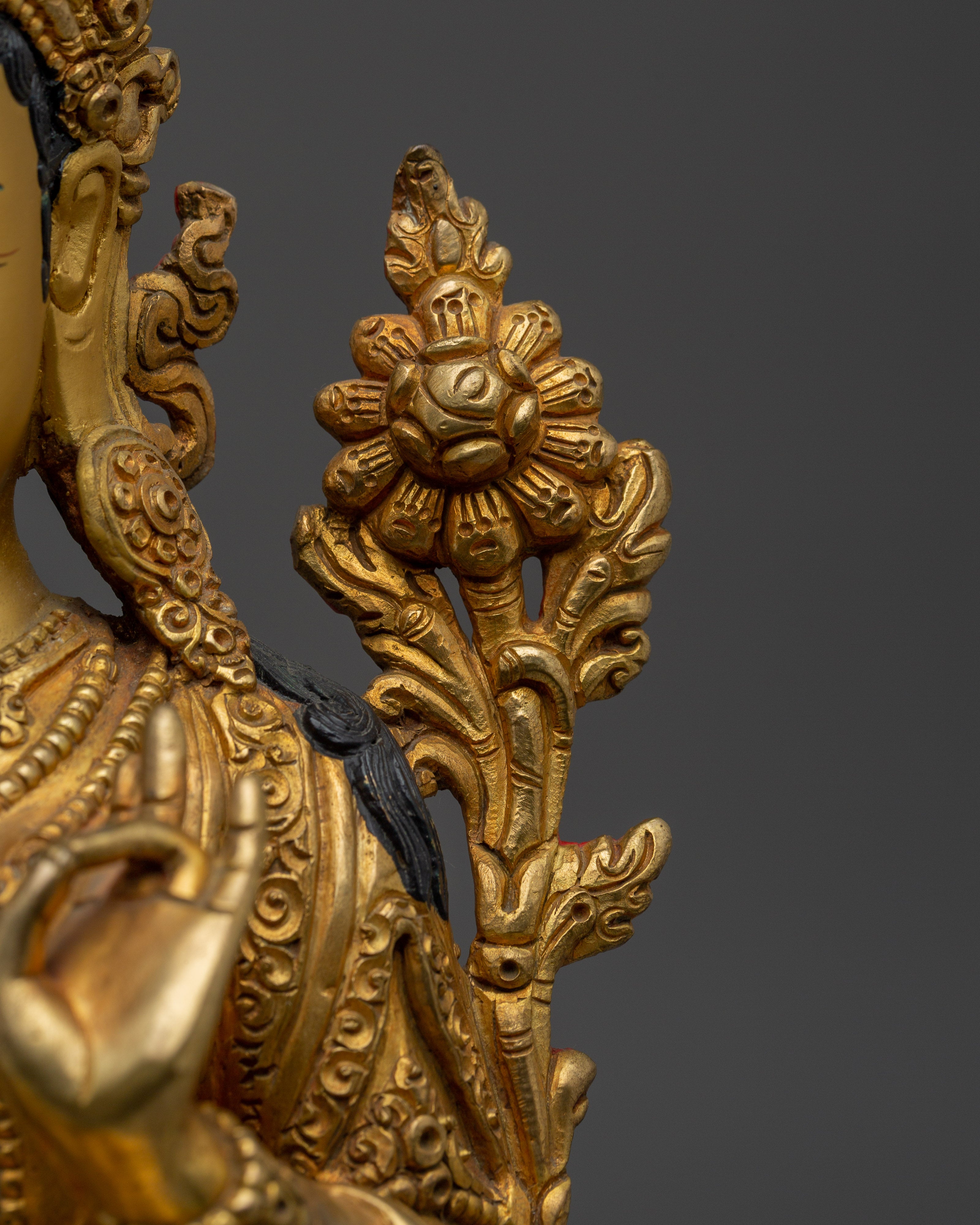 Exquisite Golden Green Tara Artwork | Embodiment of Compassion and Swift Protection