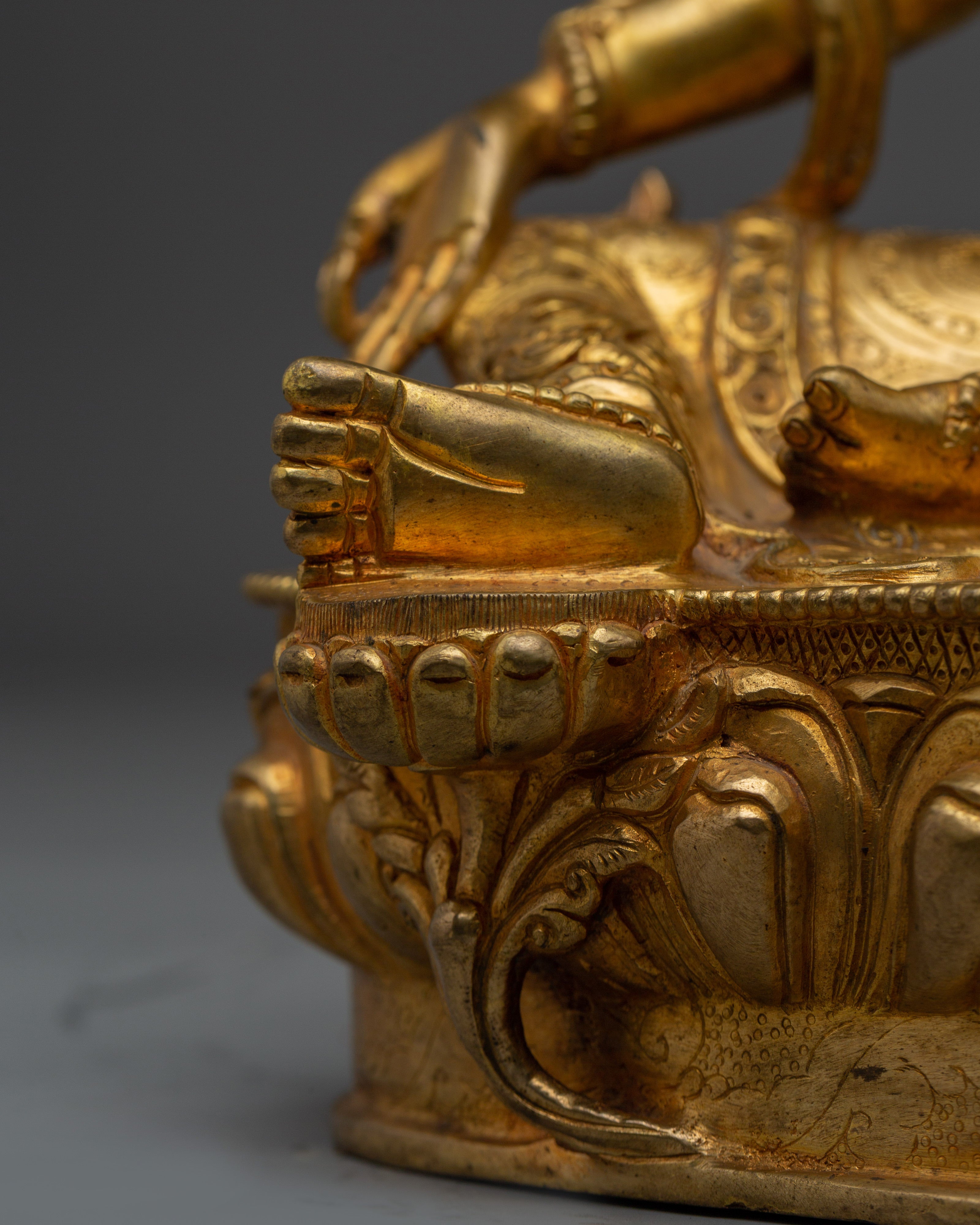 Exquisite Golden Green Tara Artwork | Embodiment of Compassion and Swift Protection