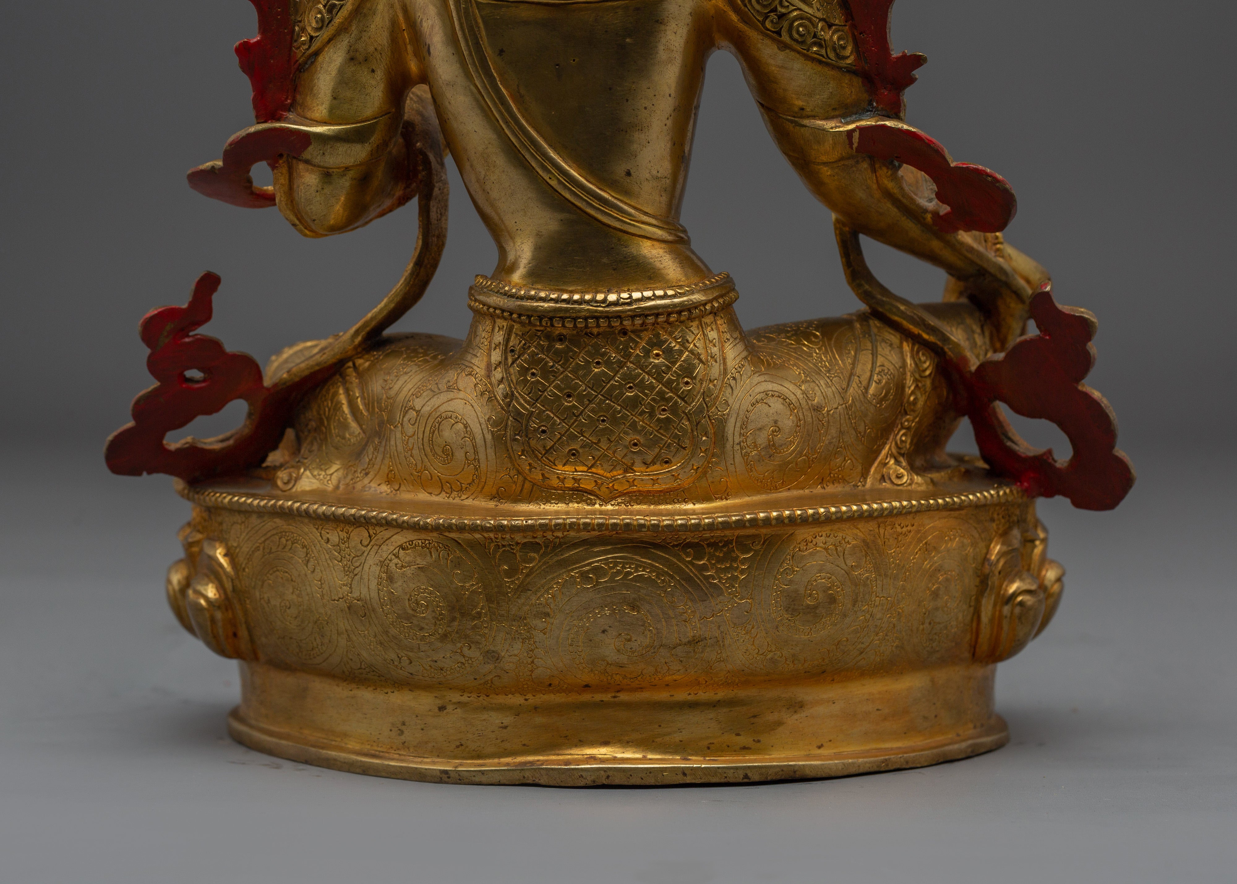 Exquisite Golden Green Tara Artwork | Embodiment of Compassion and Swift Protection