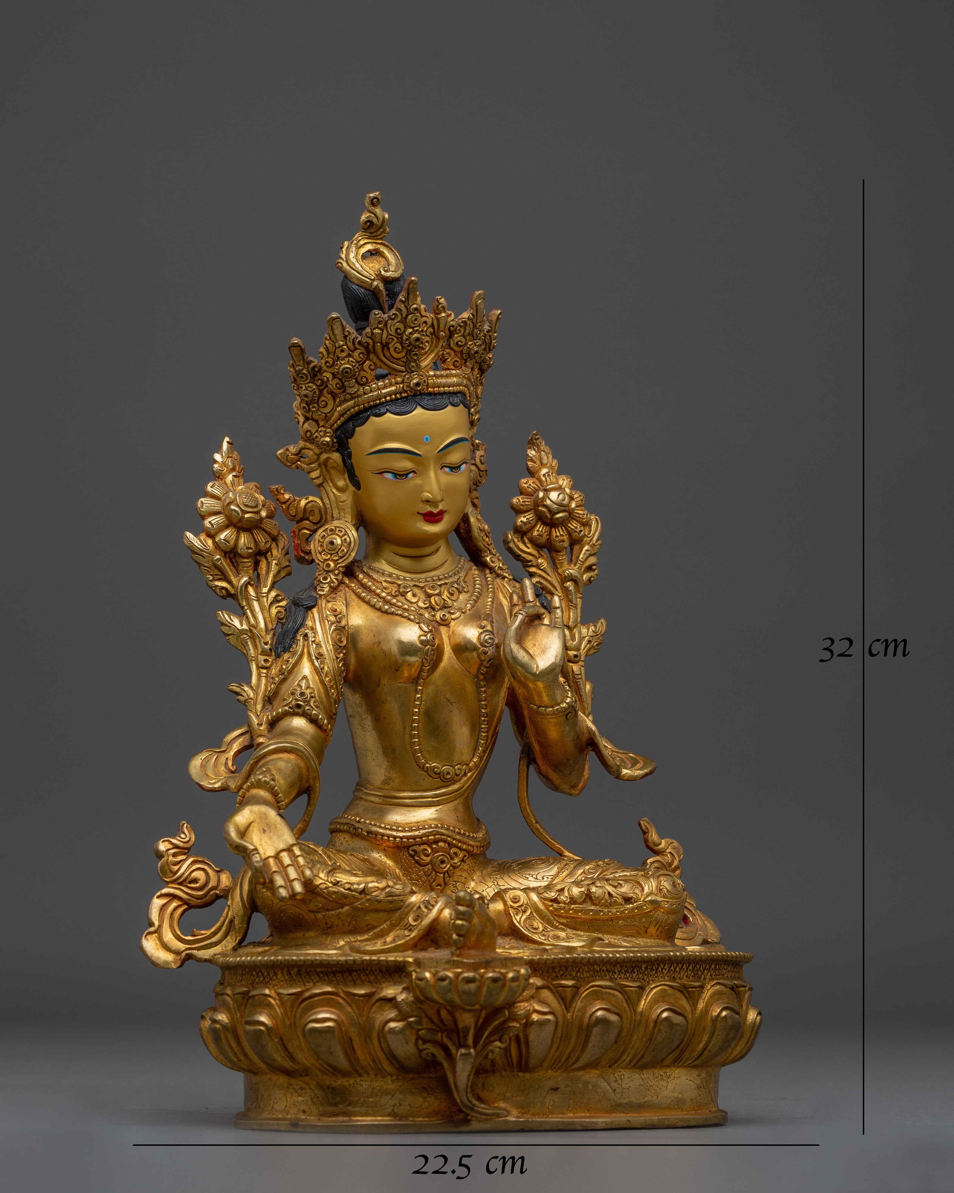 Exquisite Golden Green Tara Artwork