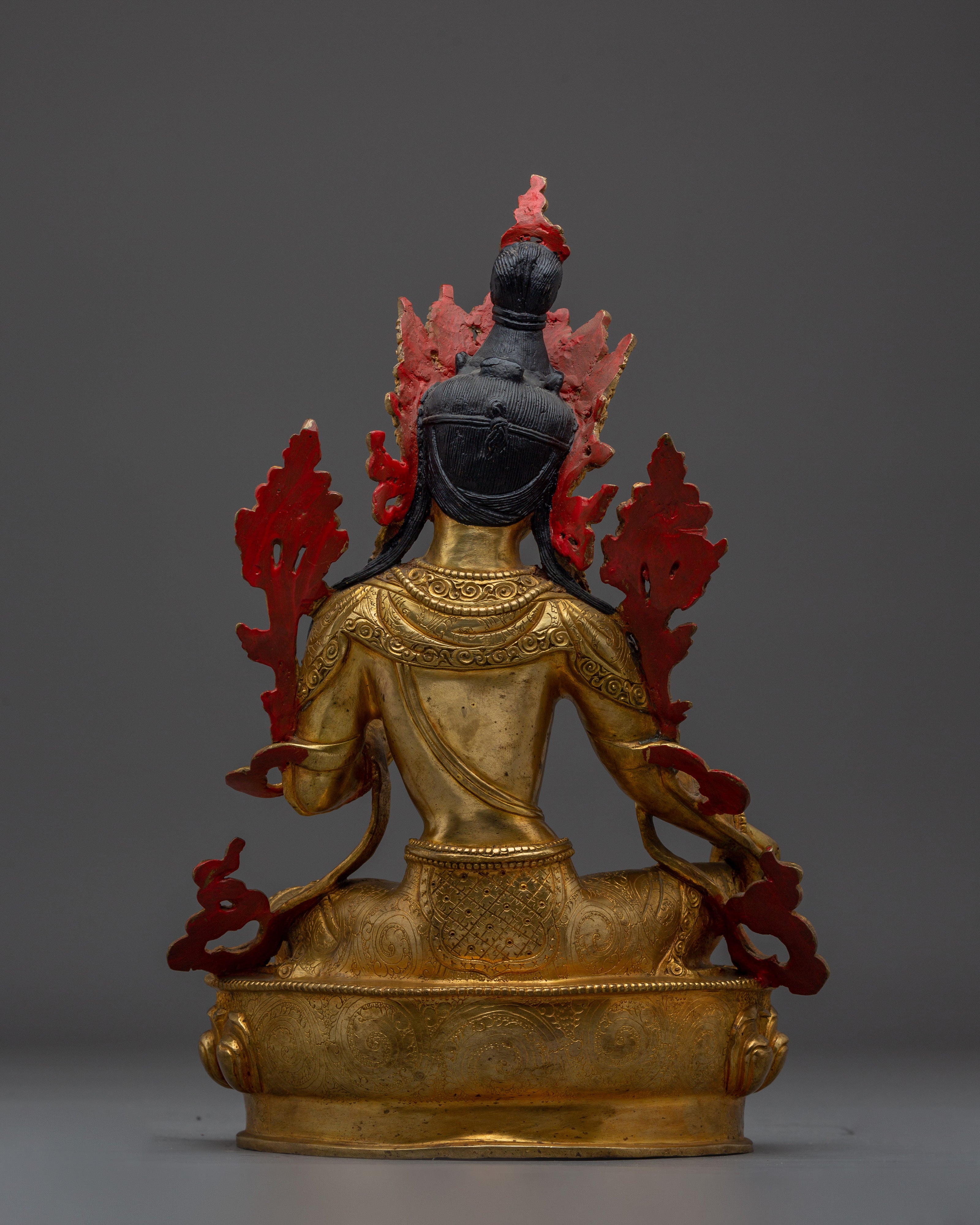 Exquisite Golden Green Tara Artwork | Embodiment of Compassion and Swift Protection