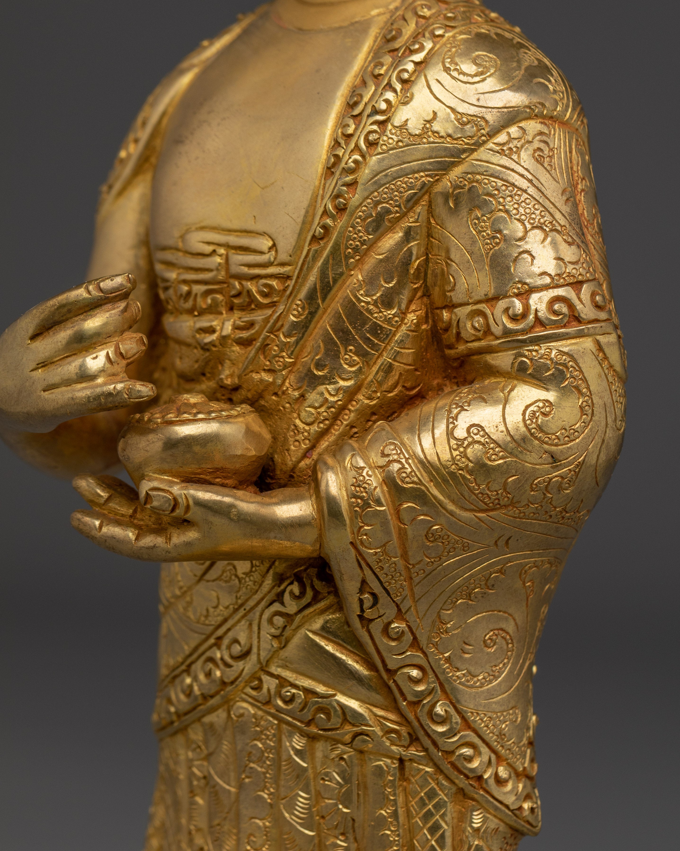 Gold Gilded Shakyamuni Buddha Disciples Statues | Spiritual Altar, Meditation Room Decor