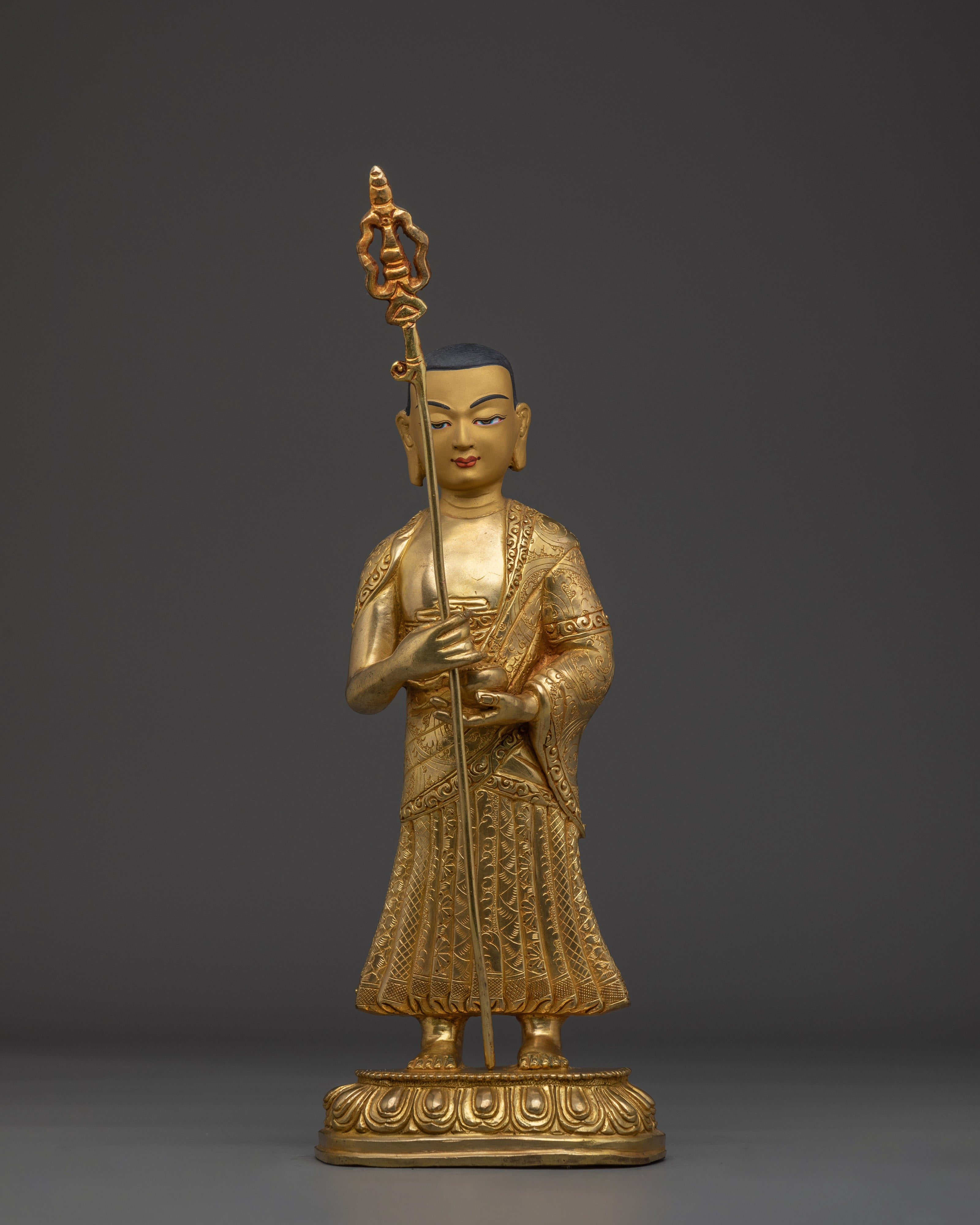 Gold Gilded Shakyamuni Buddha Disciples Statues | Spiritual Altar, Meditation Room Decor