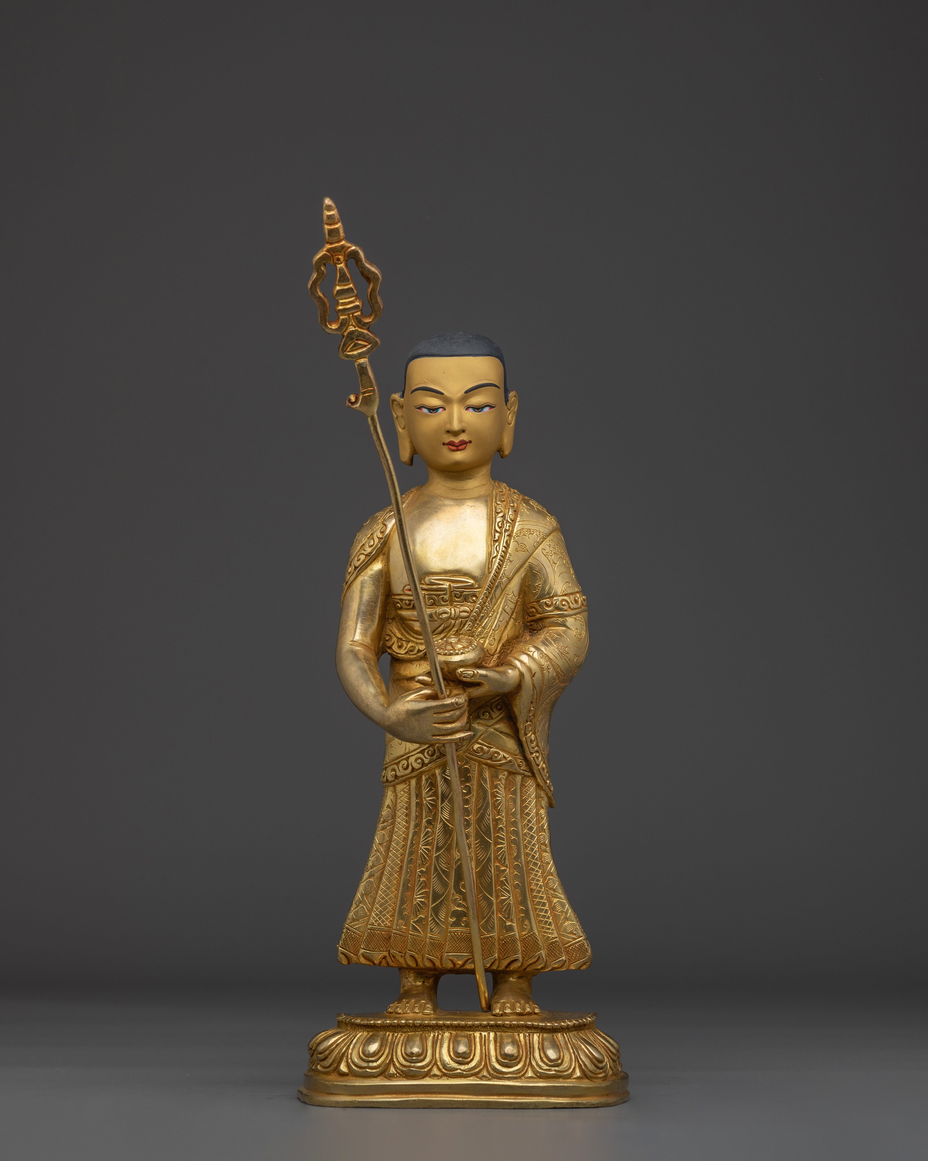 Gold Gilded Shakyamuni Buddha Disciples Statues | Spiritual Altar, Meditation Room Decor