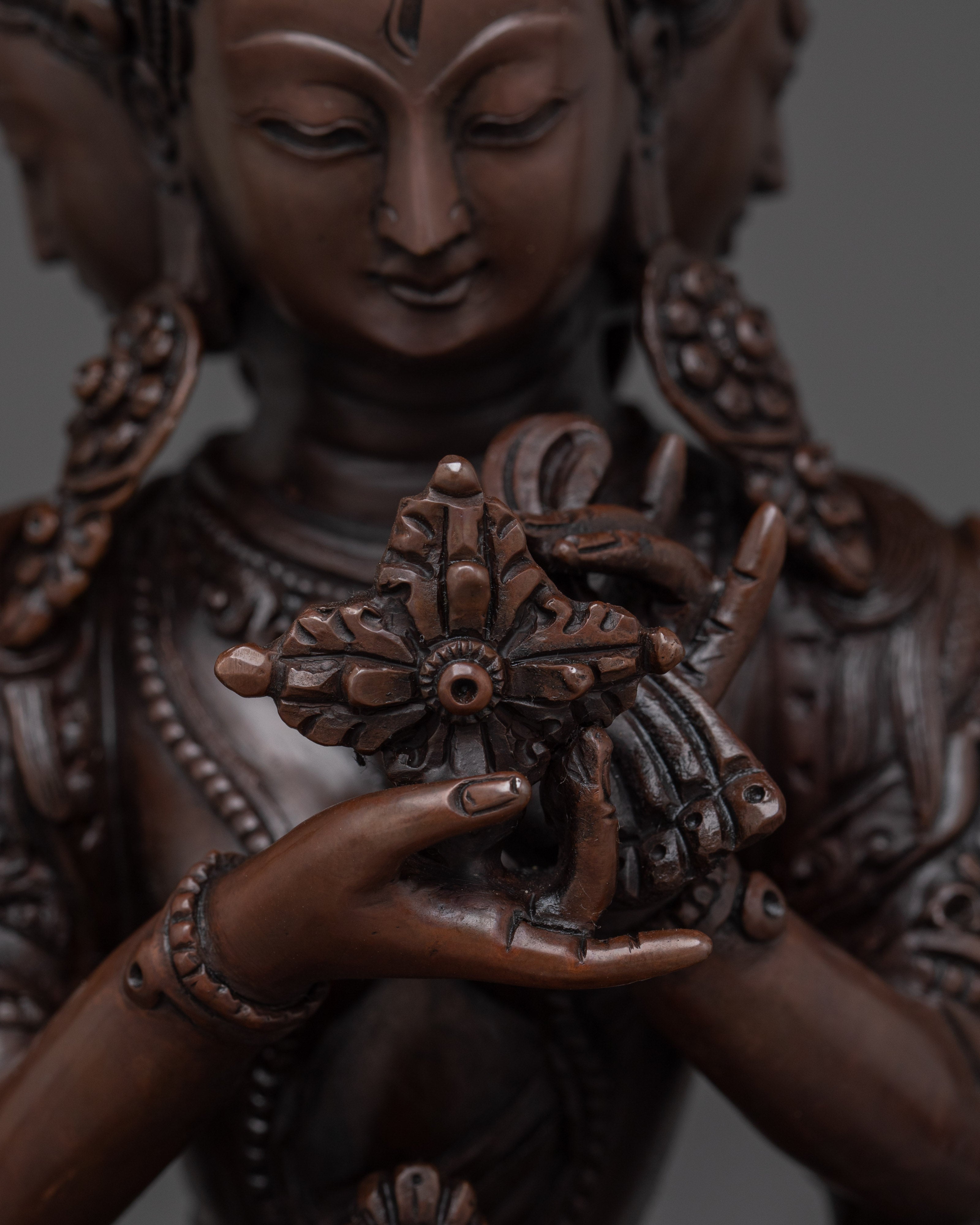 Handcrafted Namgyalma Copper Statue | Buddhist Deity Sculpture for Spiritual Practice