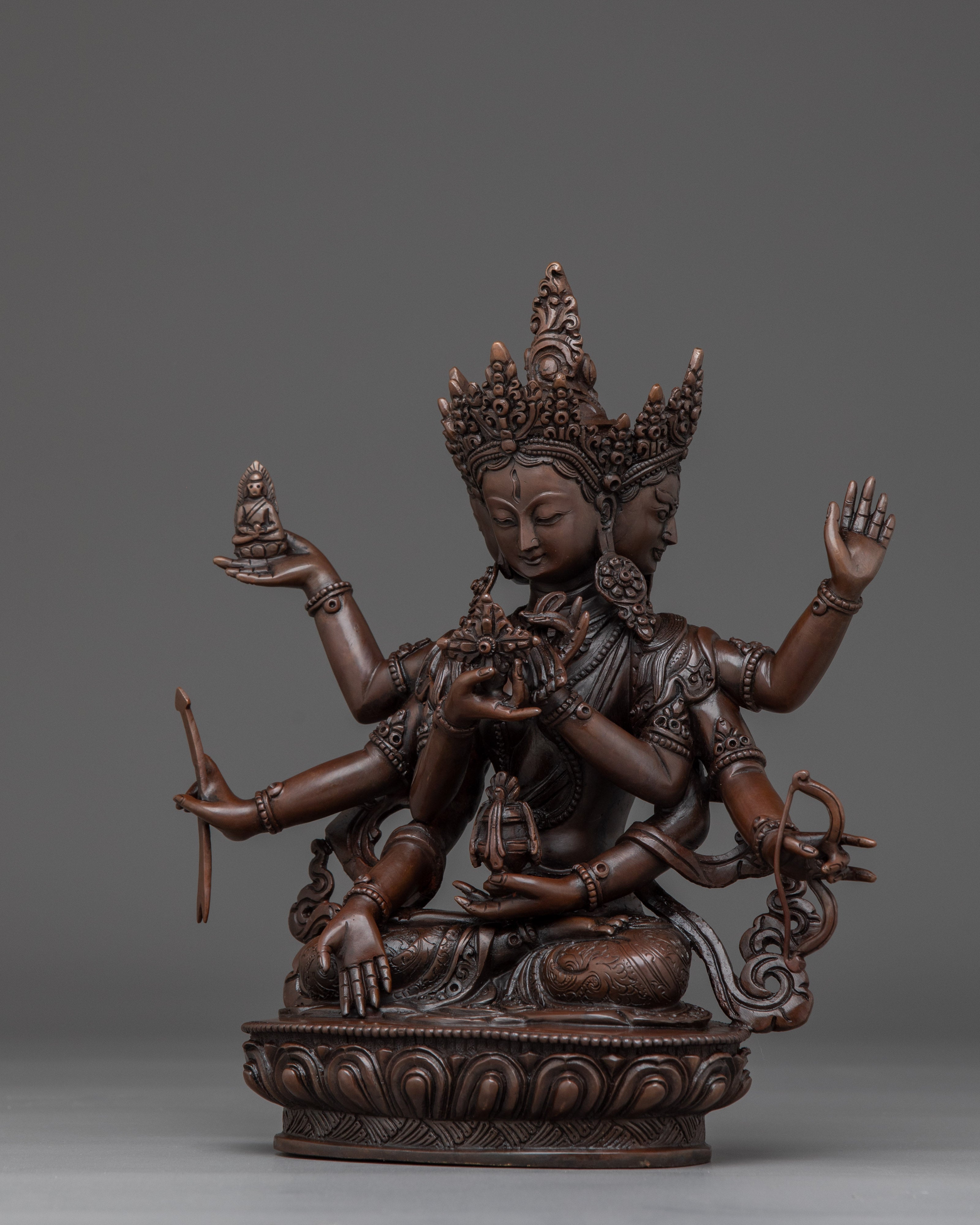 Handcrafted Namgyalma Copper Statue | Buddhist Deity Sculpture for Spiritual Practice