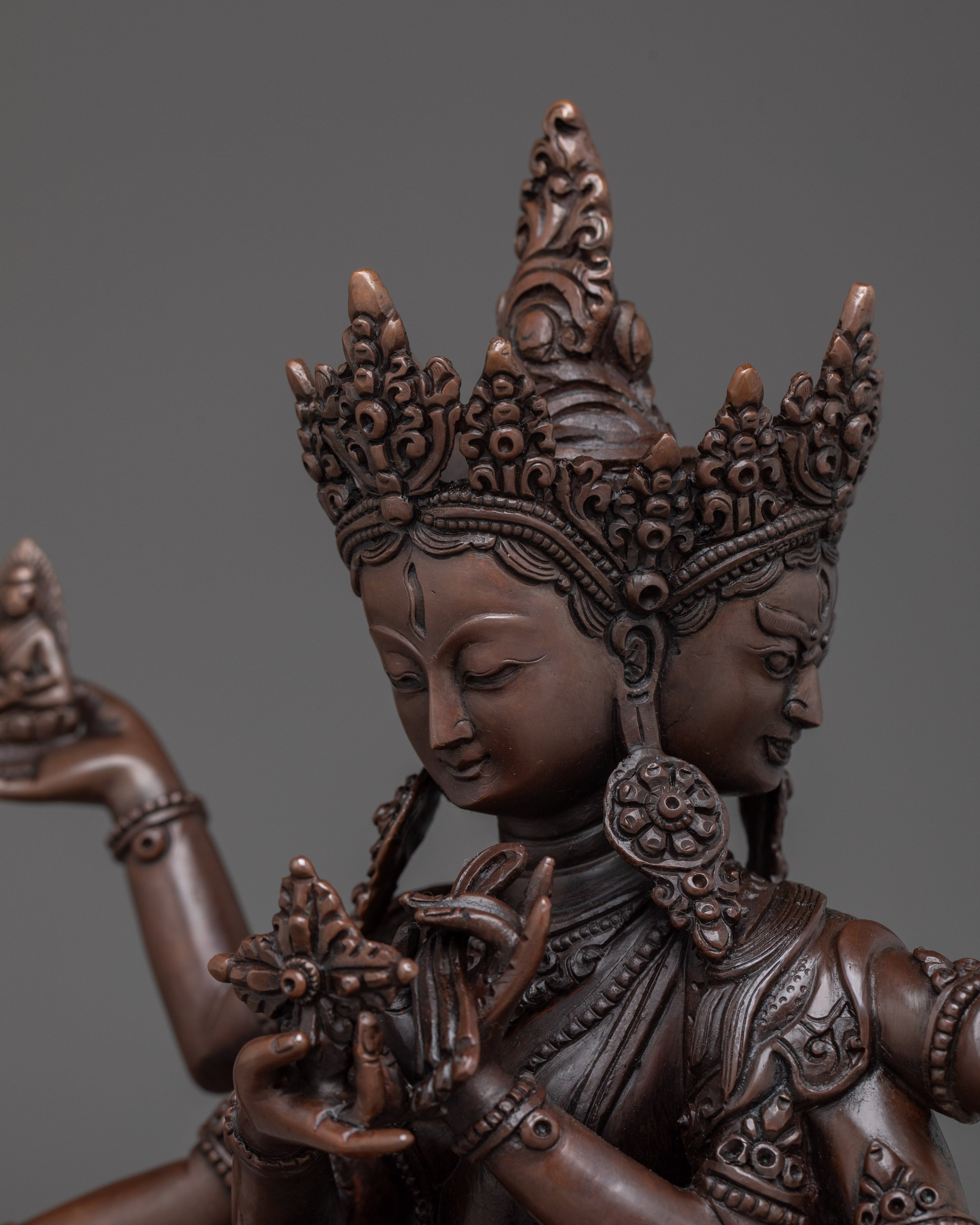 Handcrafted Namgyalma Copper Statue | Buddhist Deity Sculpture for Spiritual Practice