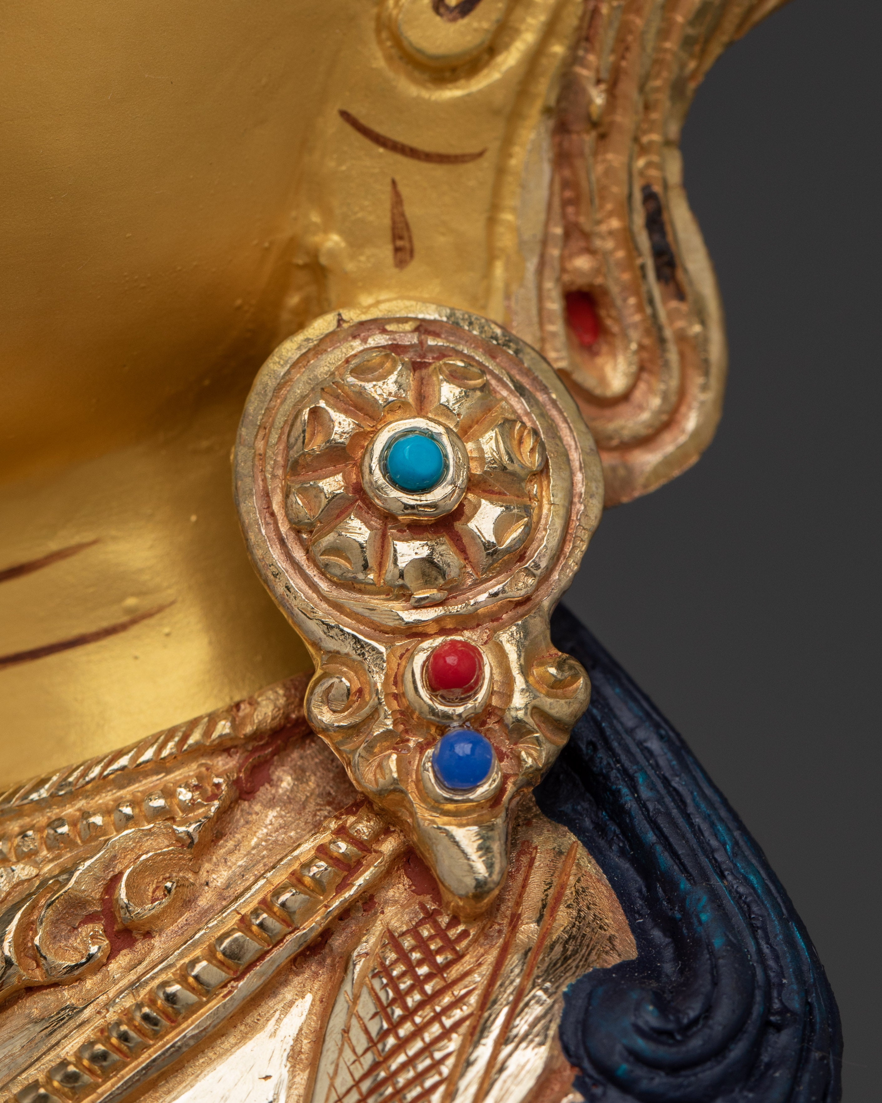 Gold Gilded Kshitigarbha Bodhisattva Statue | Buddhist Art for Shrine or Altar Decor