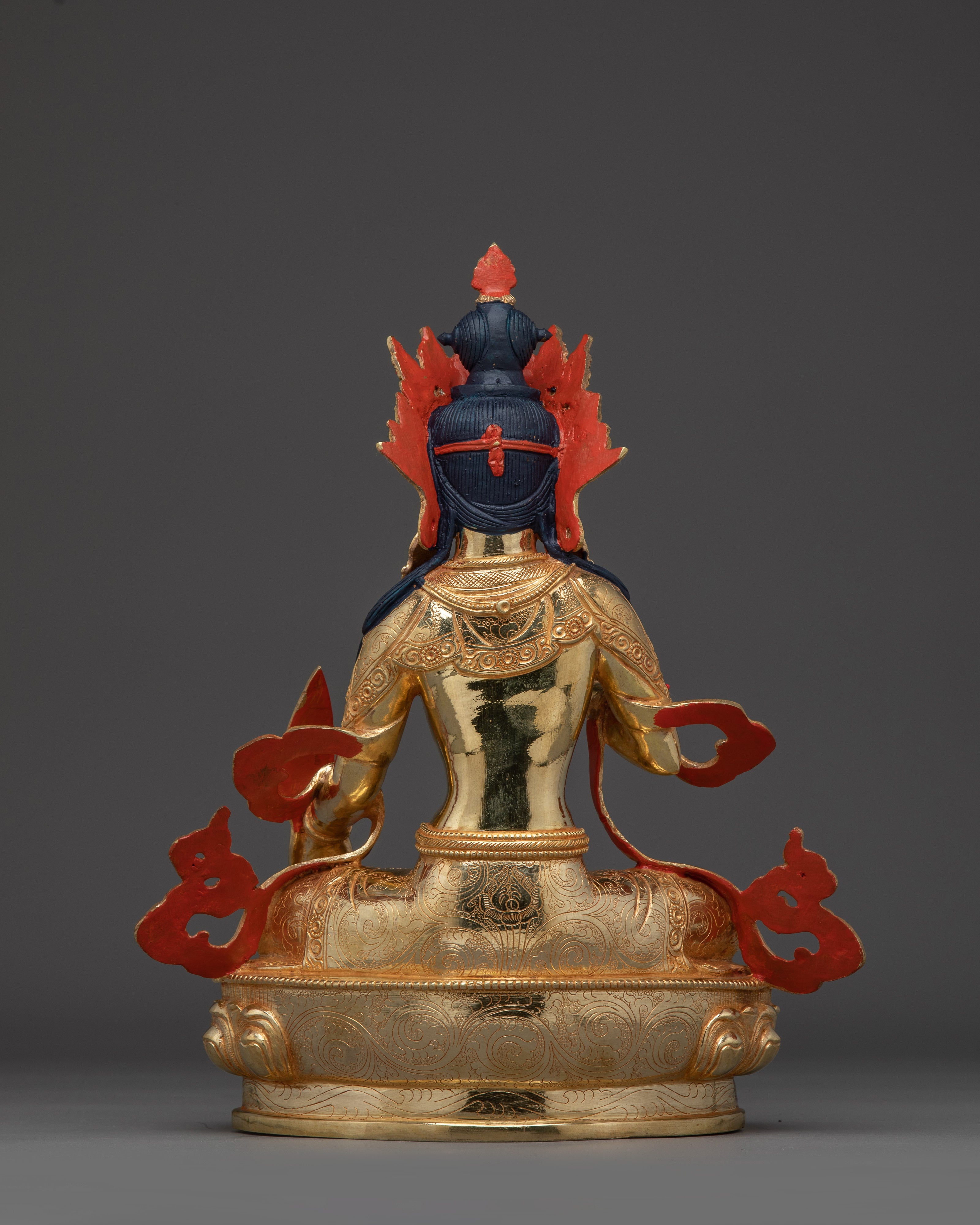 Gold Gilded Kshitigarbha Bodhisattva Statue | Buddhist Art for Shrine or Altar Decor