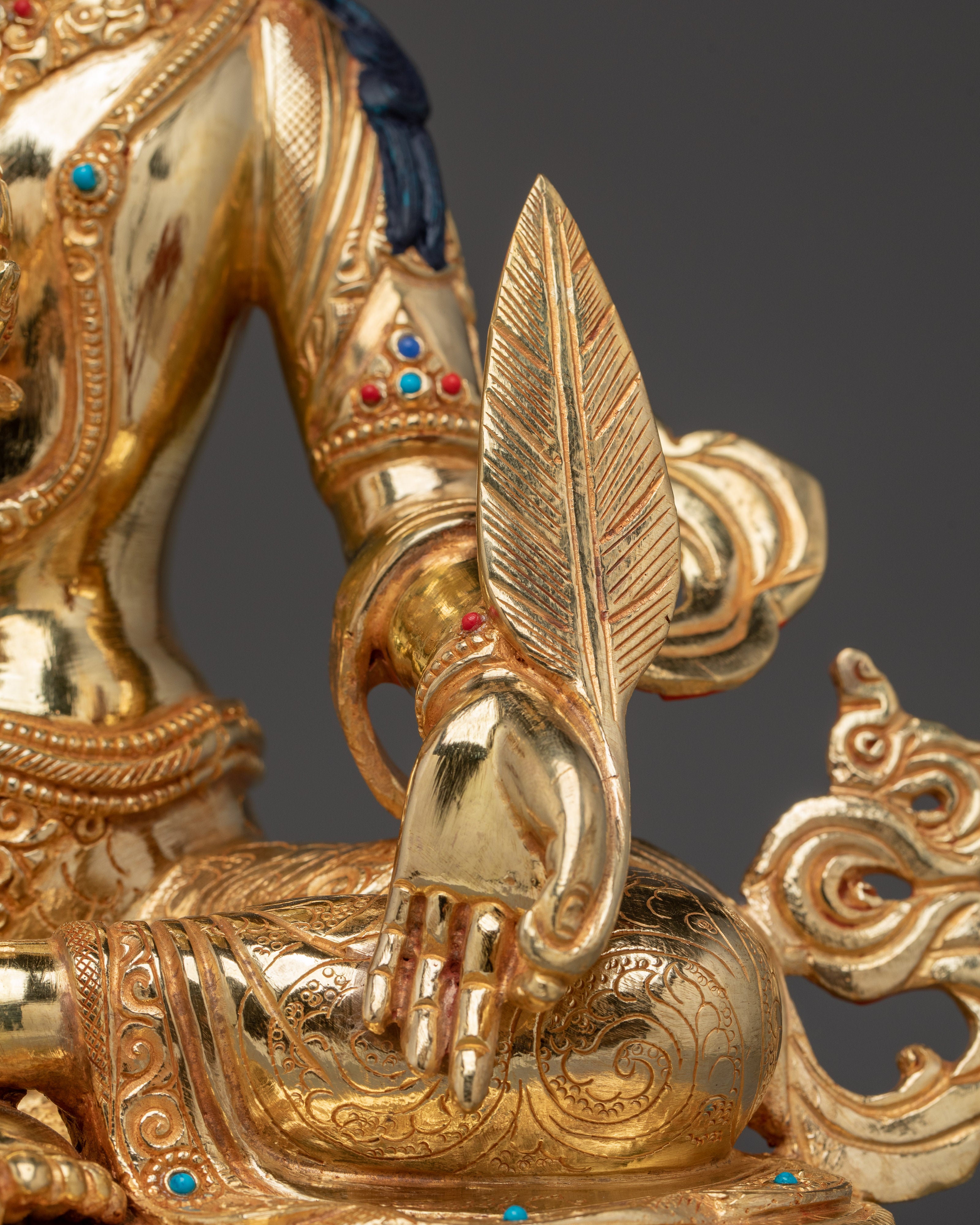 Gold Gilded Kshitigarbha Bodhisattva Statue | Buddhist Art for Shrine or Altar Decor