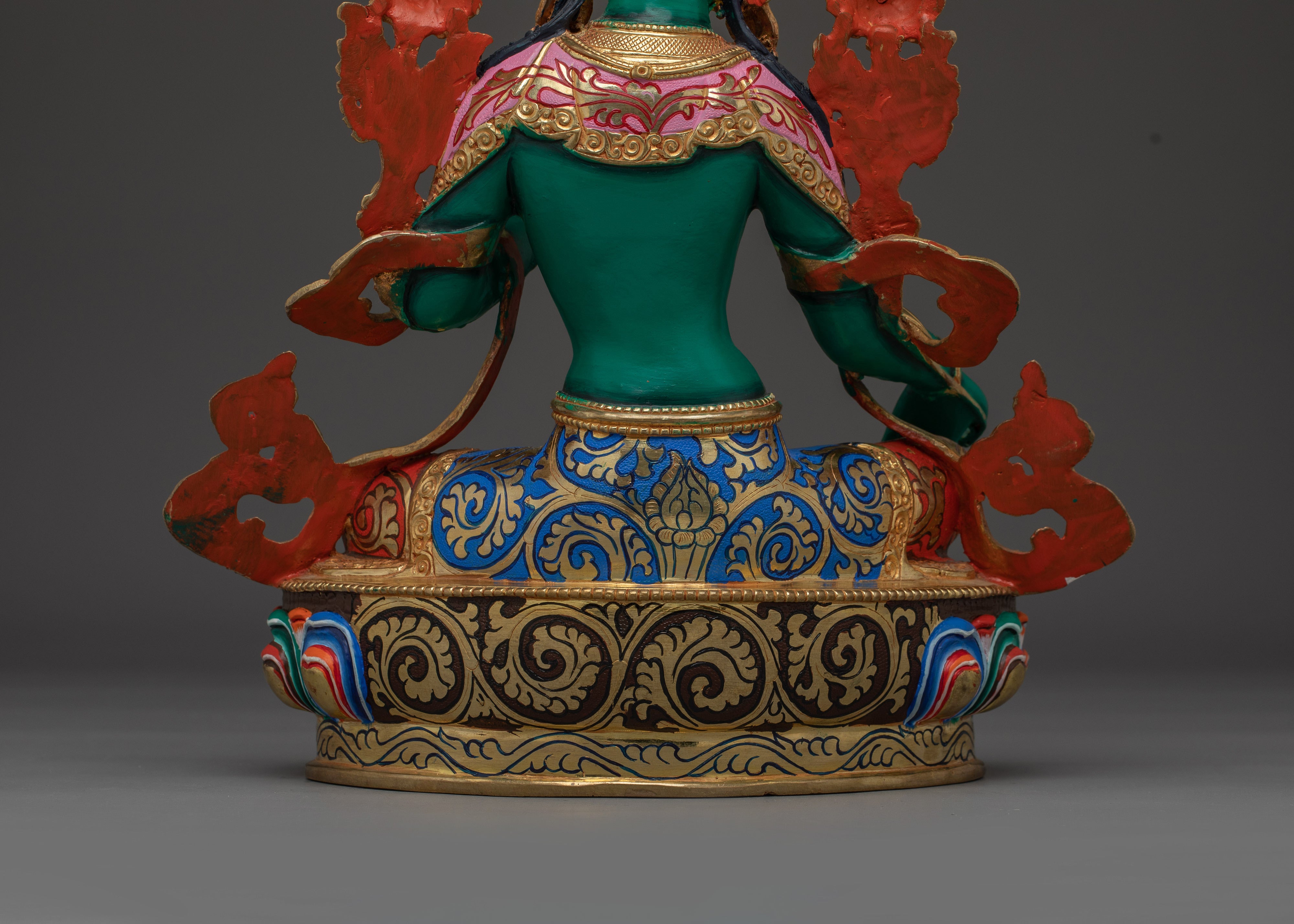 Green Tara Statue Handcrafted from Copper | Ideal for Altar, Healing Space