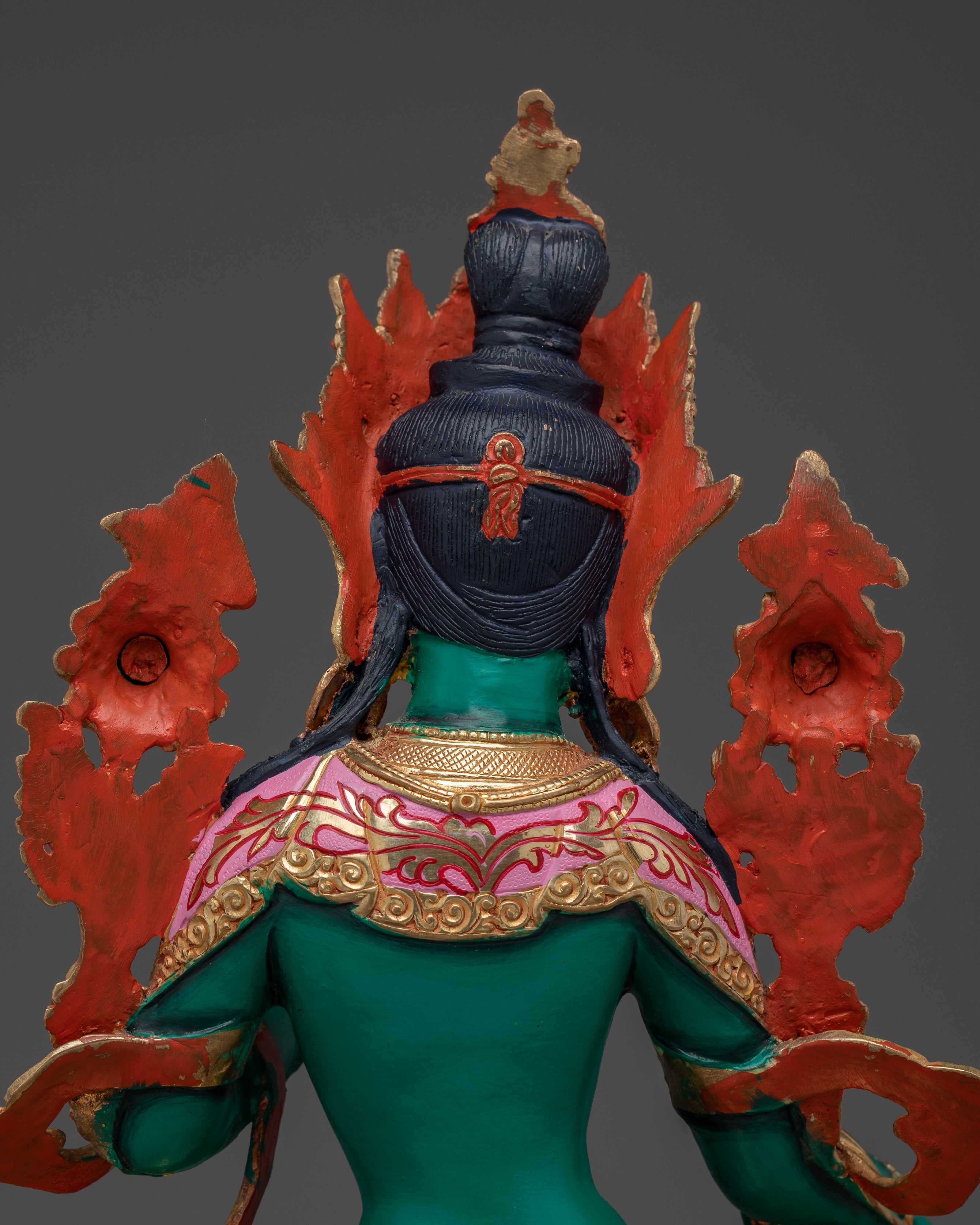 Green Tara Statue Handcrafted from Copper | Ideal for Altar, Healing Space