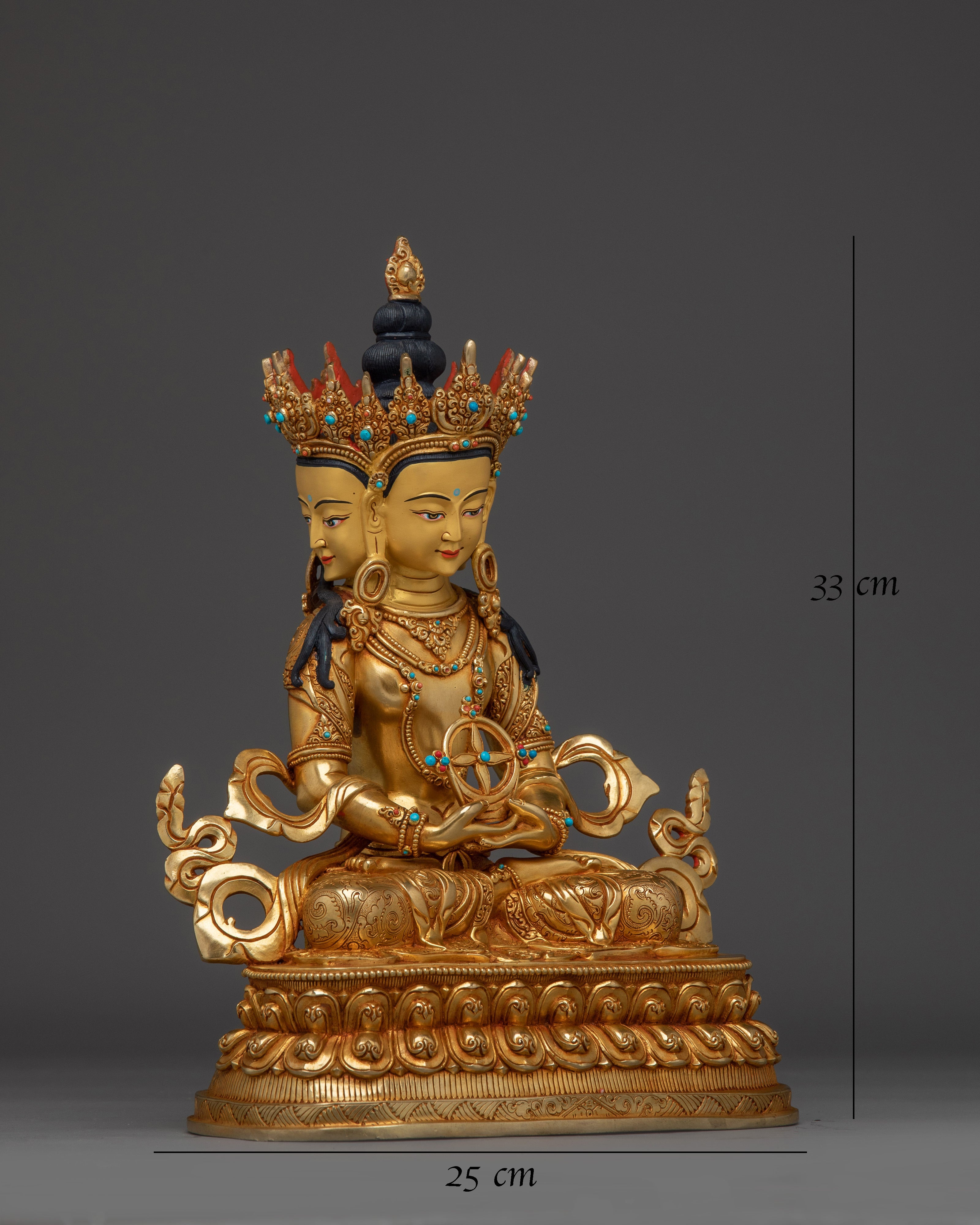 Gold Gilded Vairocana Buddha Statue