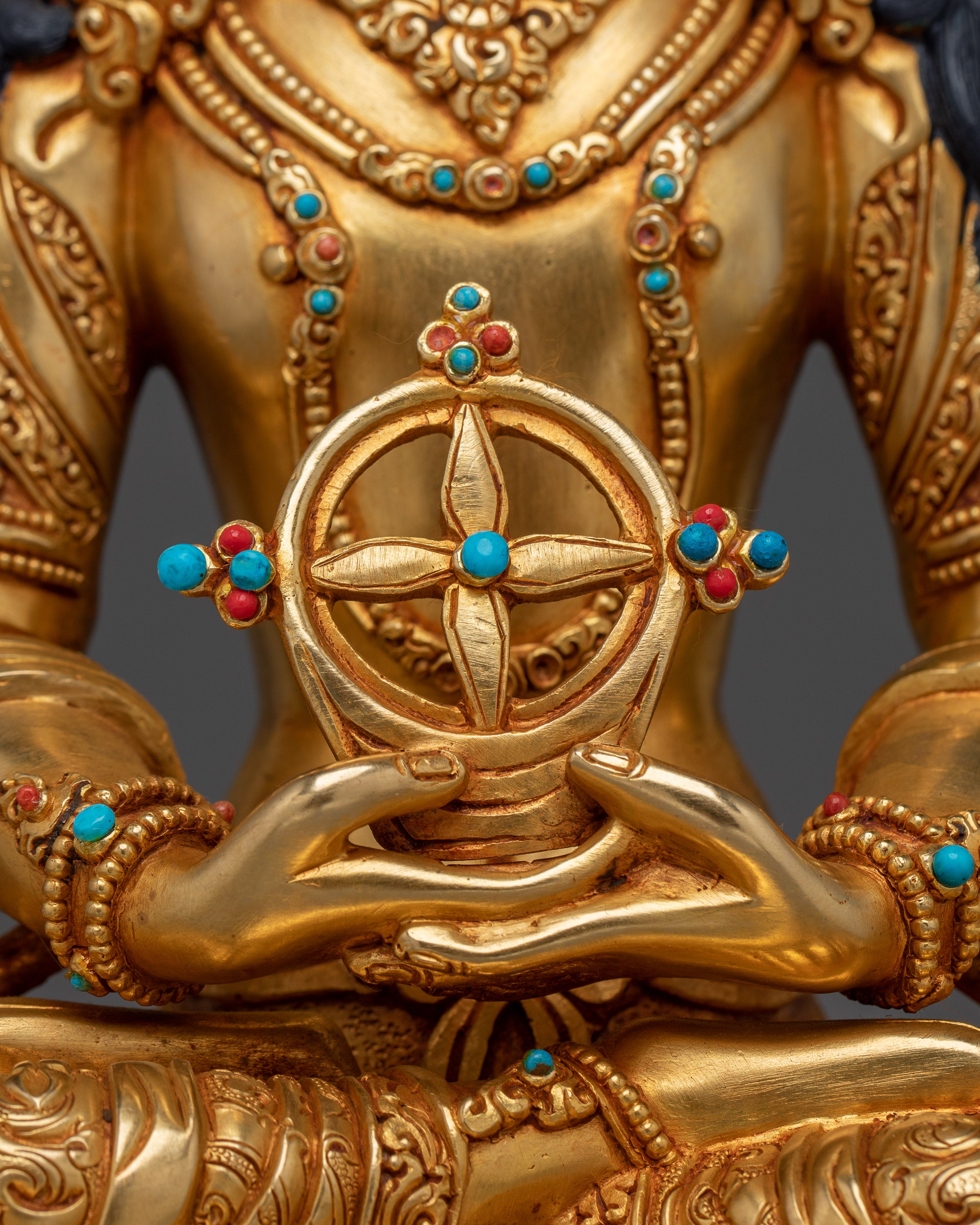 Gold Gilded Vairocana Buddha Statue | Traditional Artwork